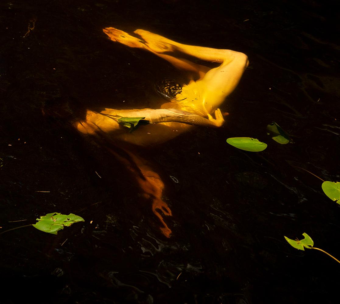 Pond. From the series Water Lilies. Male Nude Dancer Color Photograph For Sale 1