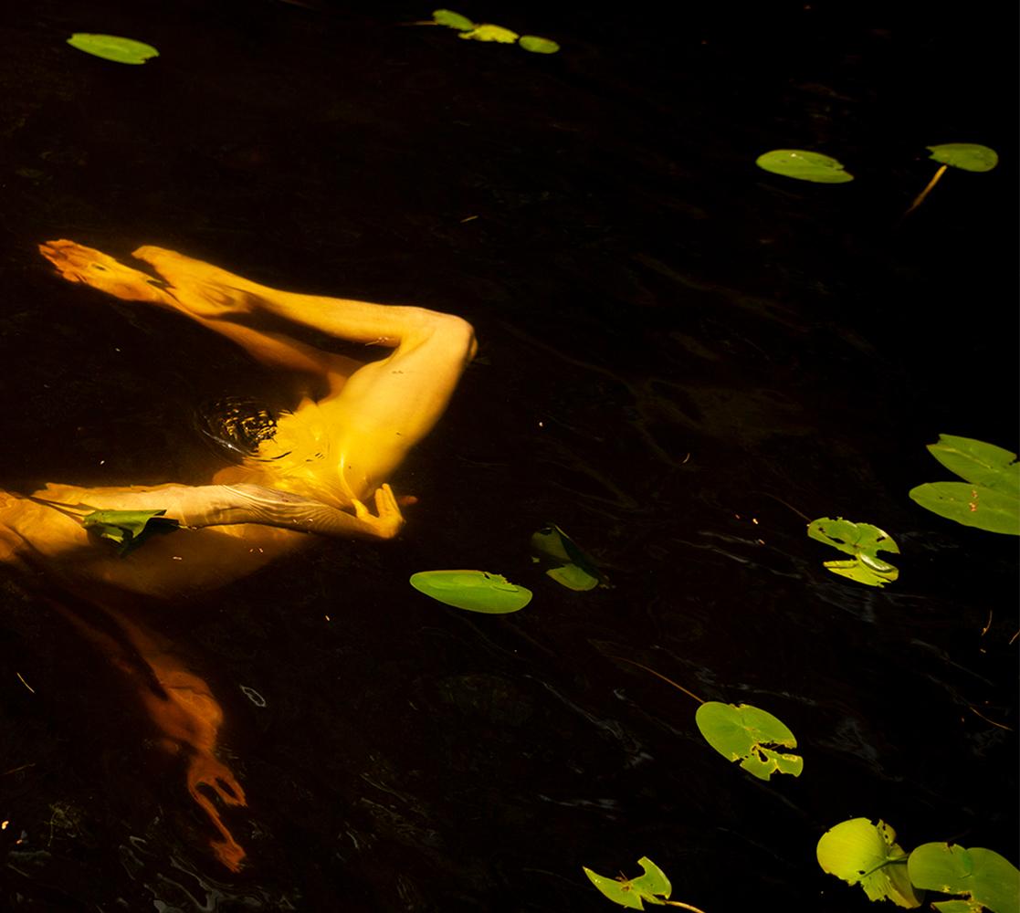 Pond. From the series Water Lilies. Male Nude Dancer Color Photograph For Sale 2