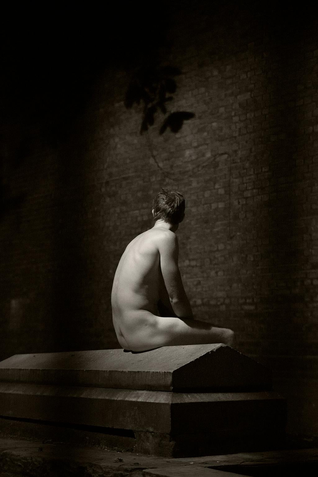 Ricky Cohete Nude Photograph - Thinking Man. Sepia. Limited Edition Photograph
