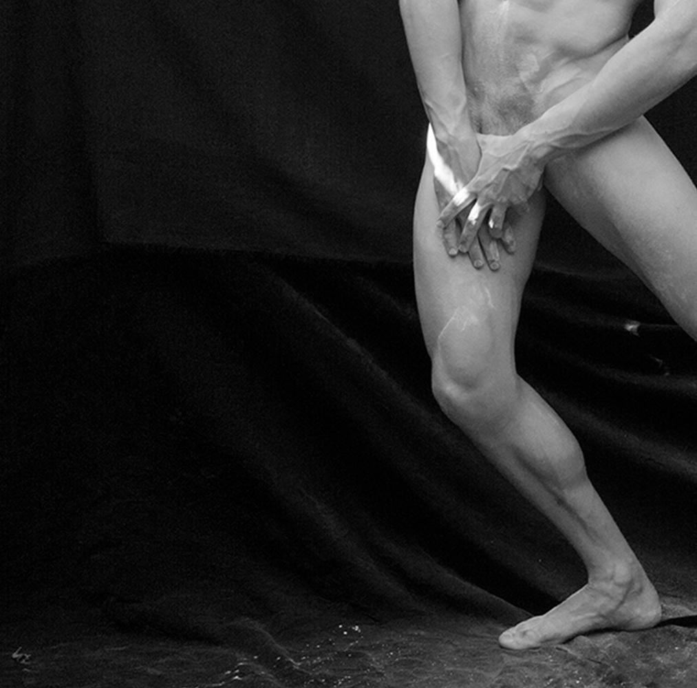 Untitled, From the series Acto Uno. Male Nude Limited Edition B&W Photograph - Black Black and White Photograph by Ricky Cohete
