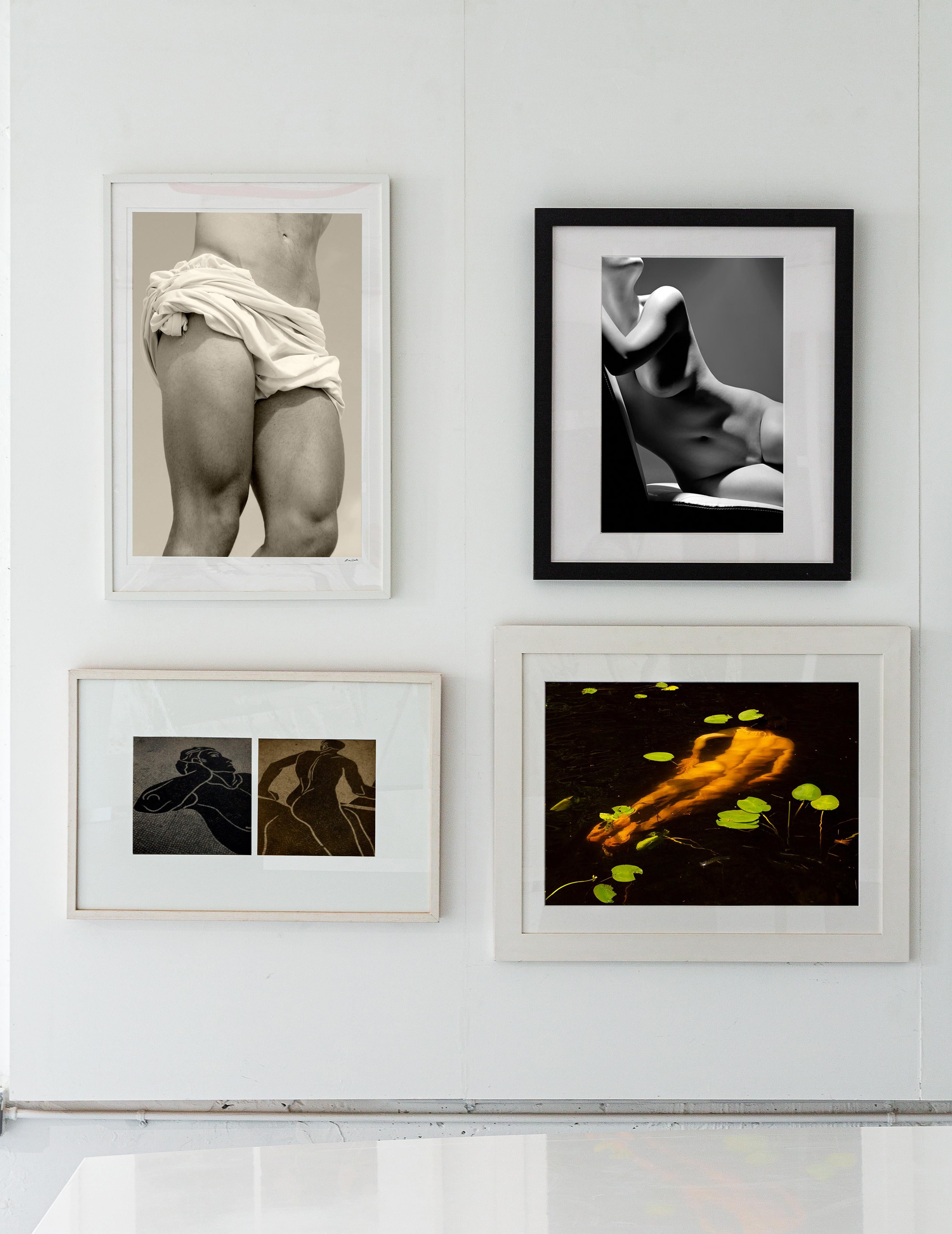 Seerosen. Aus der Serie Wasserlilien. Männlicher Nackttänzer Farbfoto im Angebot 1