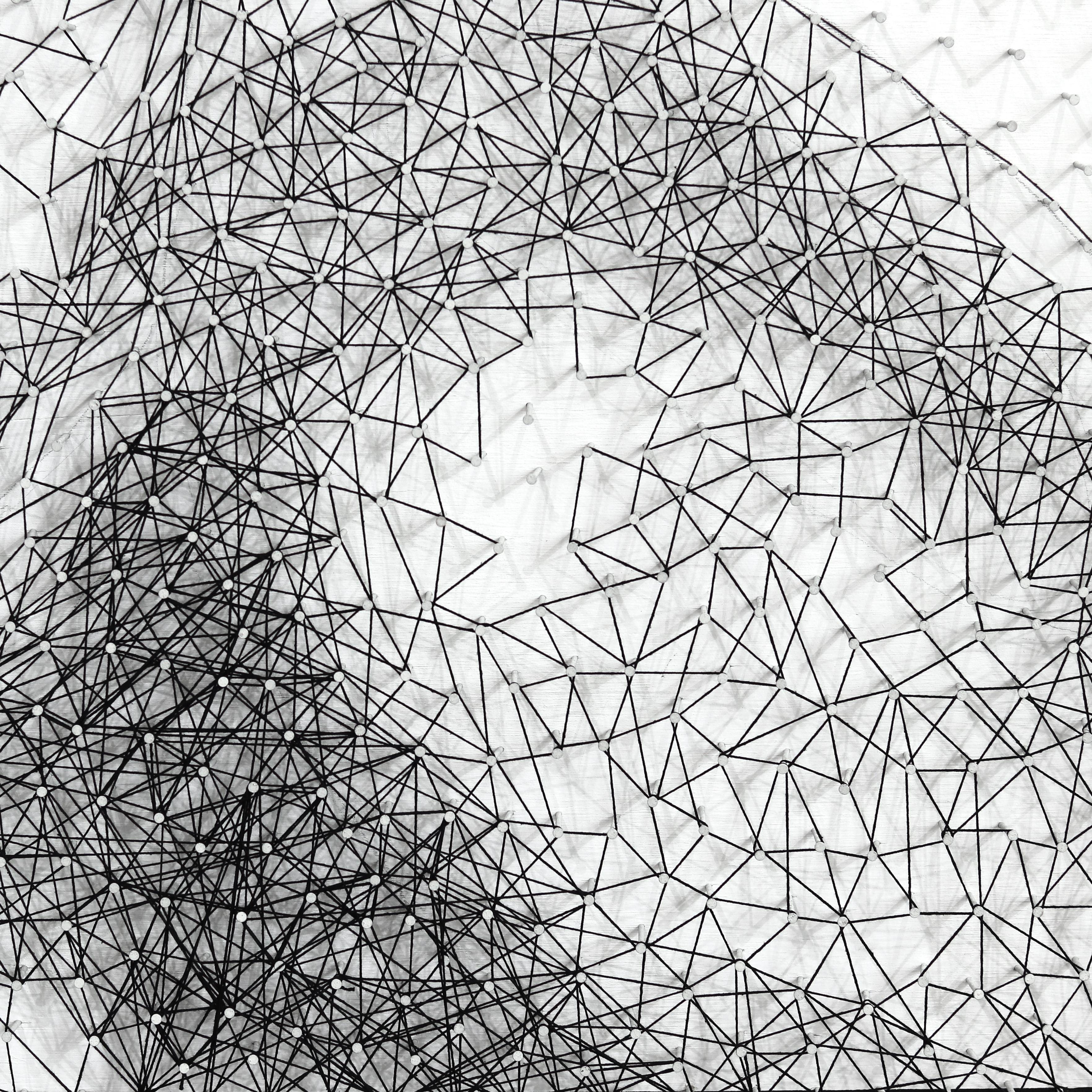 All About The Nails - Black & White Red Marilyn Monroe Portrait String Artwork For Sale 3