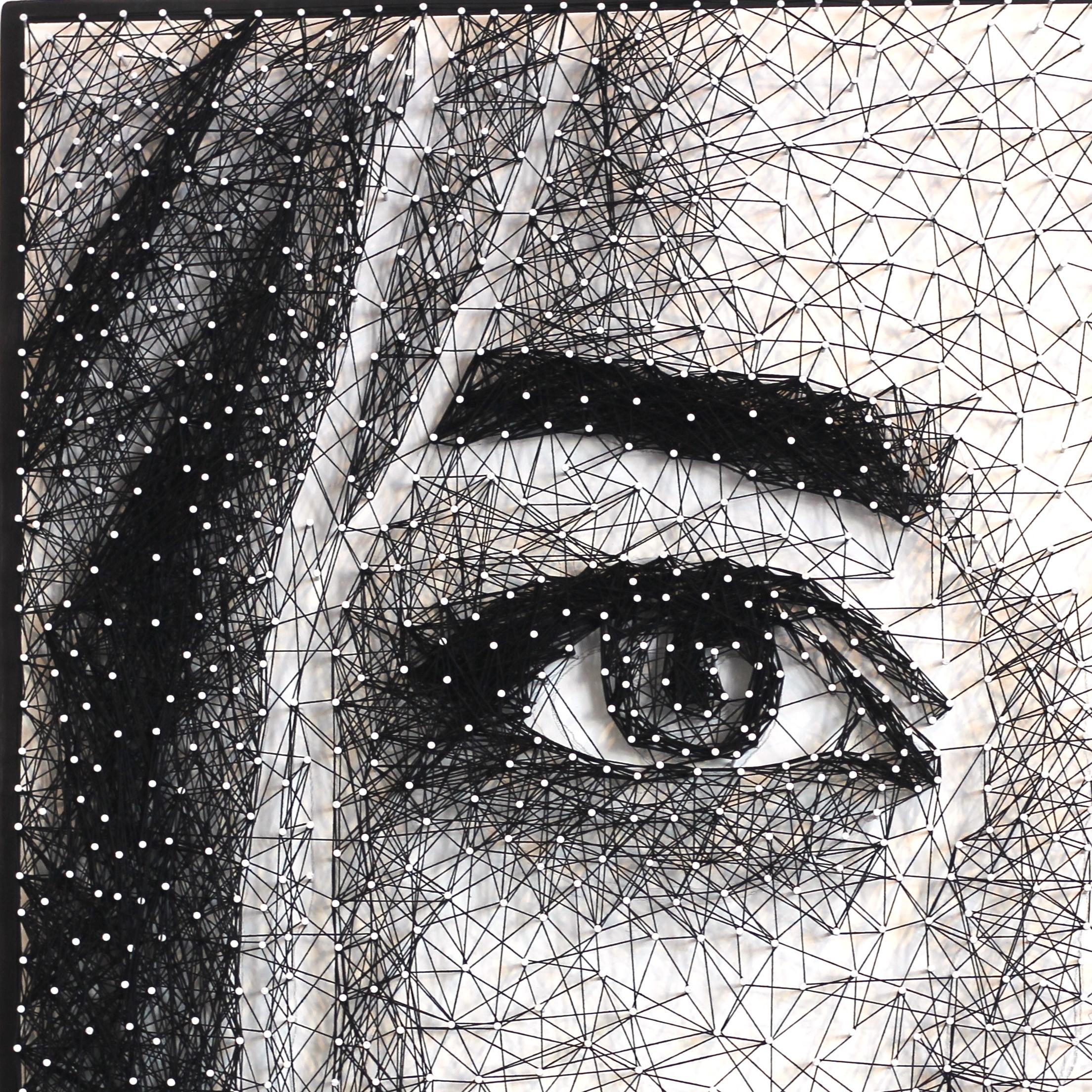 Sofia - Nail and Thread Original Mixed Media String Artwork - Contemporary Mixed Media Art by Ricky Hunt