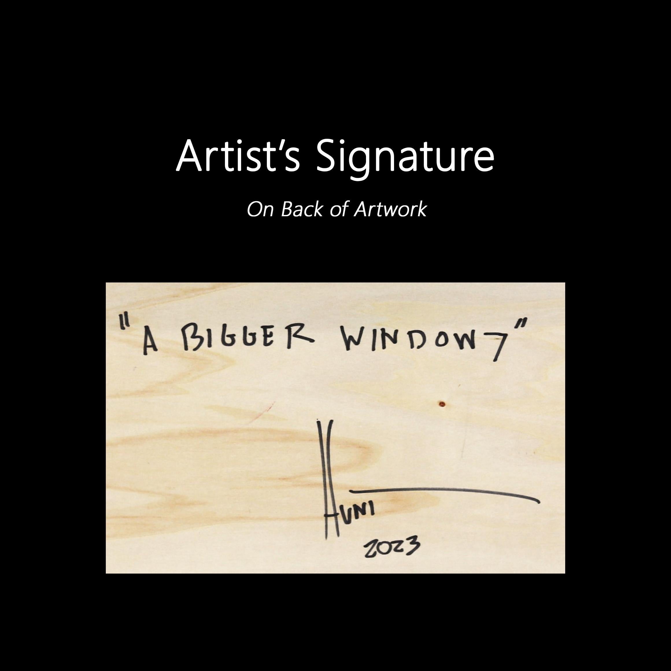 A Bigger Window 7 - Modern Minimalist Acrylic Neutral Two Tone Resin Artwork For Sale 7