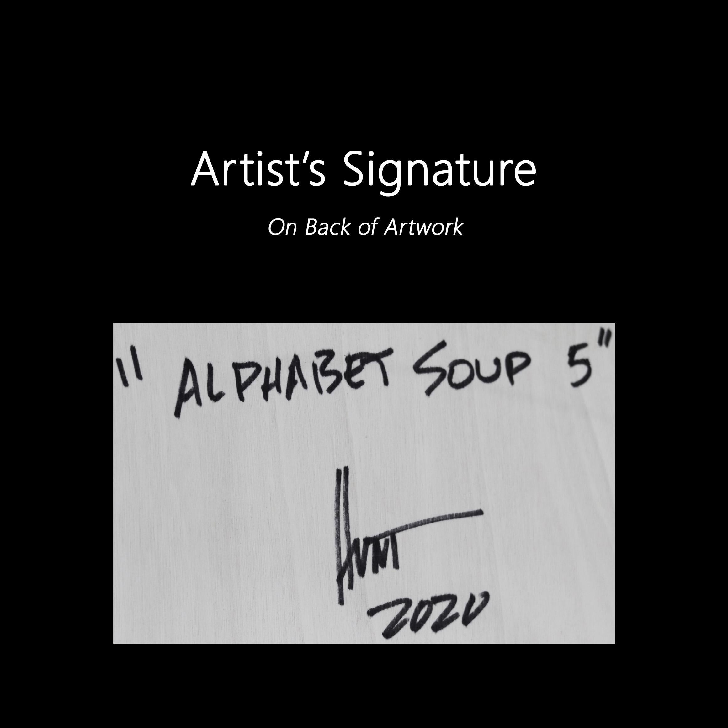 Alphabet Soup 5 - œuvre d'art moderne minimaliste en résine en vente 4