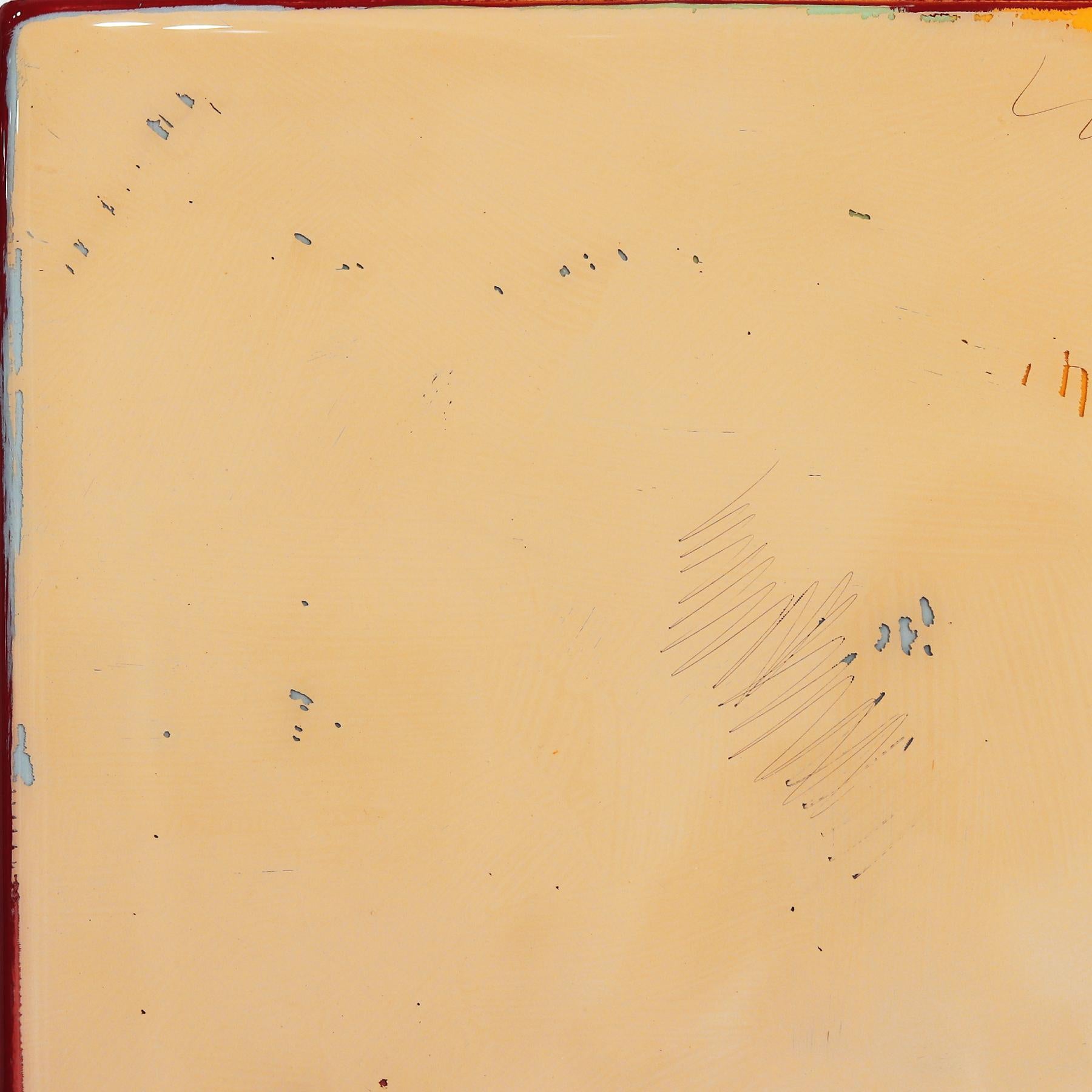 El arte mural minimalista en técnica mixta de Ricky Hunt está influido por su tumultuoso pasado, que le llevó a un cambio de paradigma en la creatividad y en la vida. Cubre el panel de madera con capas de pintura acrílica, retirando algunas capas en