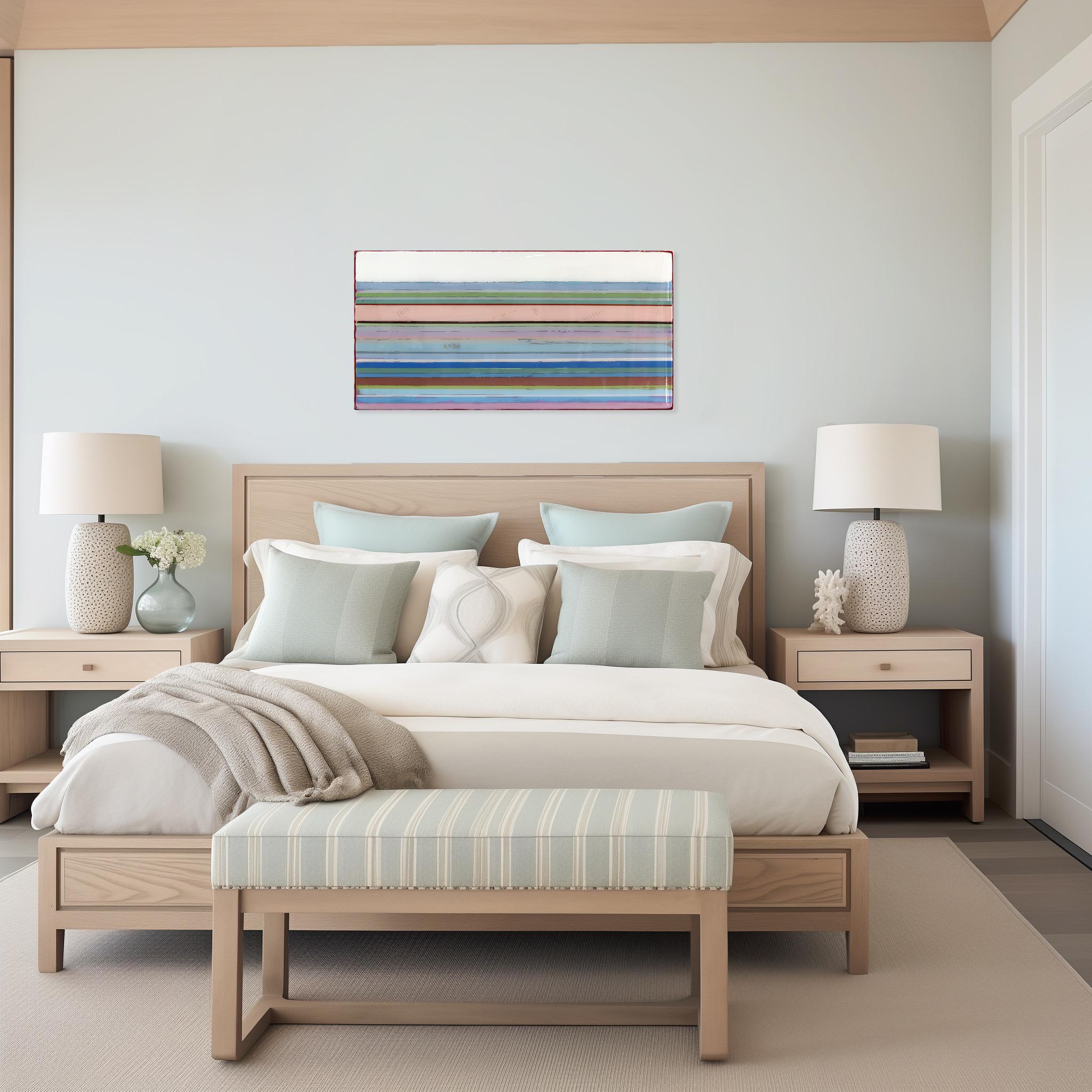 Bella Vista 2 - Obra de Arte Moderna de Resina Acrílica a Rayas - Painting de Ricky Hunt