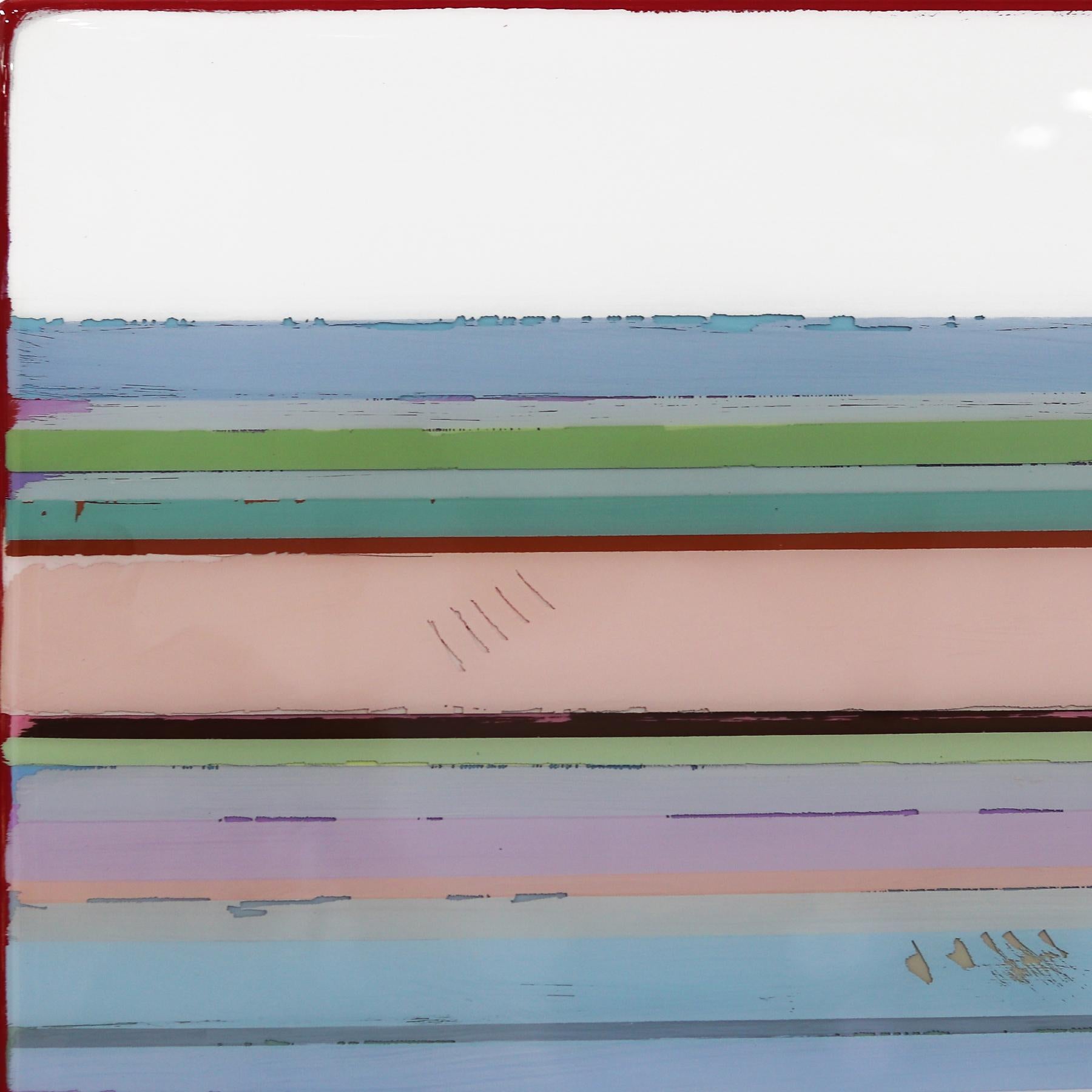 Bella Vista 2 - Obra de Arte Moderna de Resina Acrílica a Rayas - Painting Minimalista de Ricky Hunt
