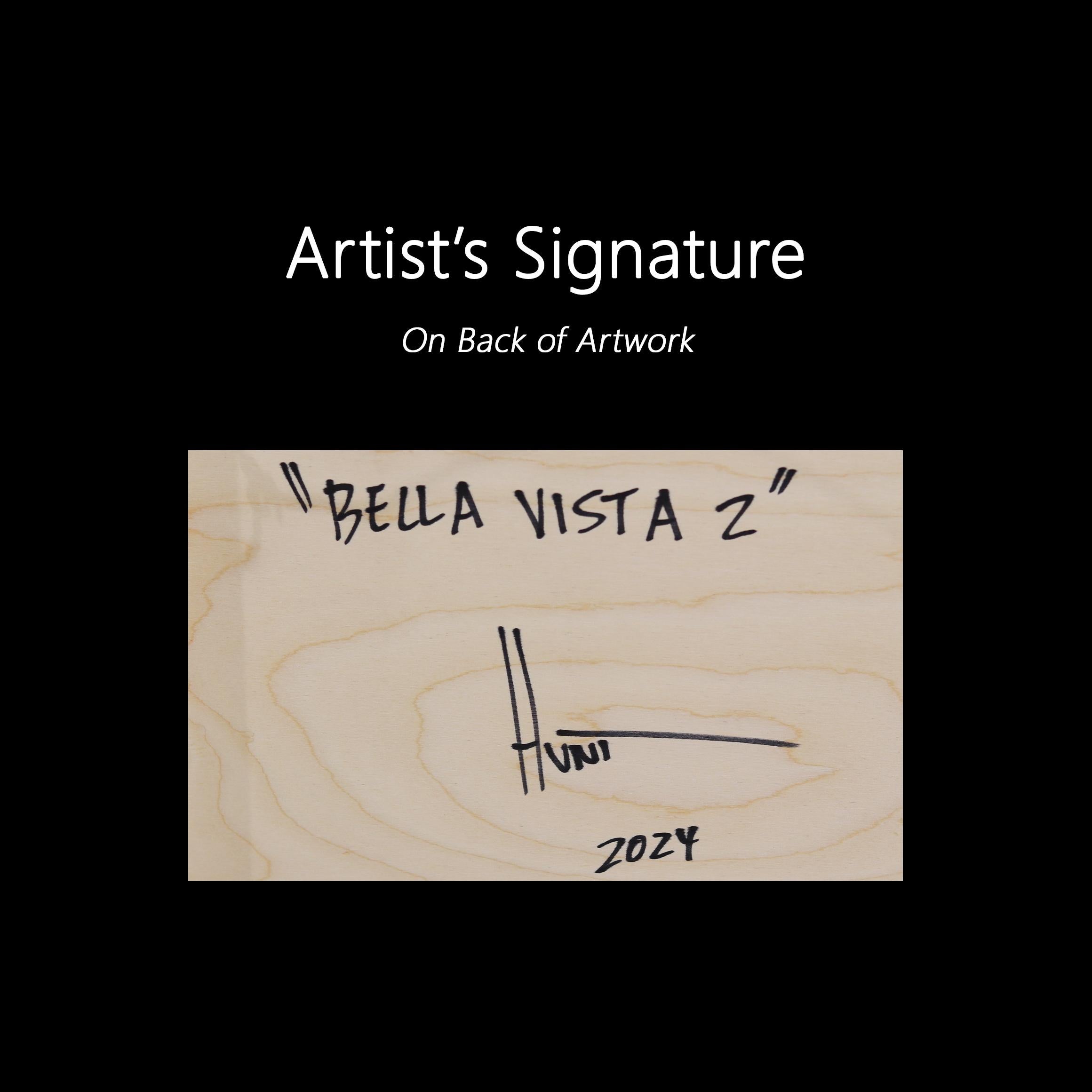 Bella Vista 2 - Obra de Arte Moderna de Resina Acrílica a Rayas en venta 4