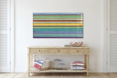 Bella Vista 3 - Modern Acrylic Colorful Striped Resin Artwork