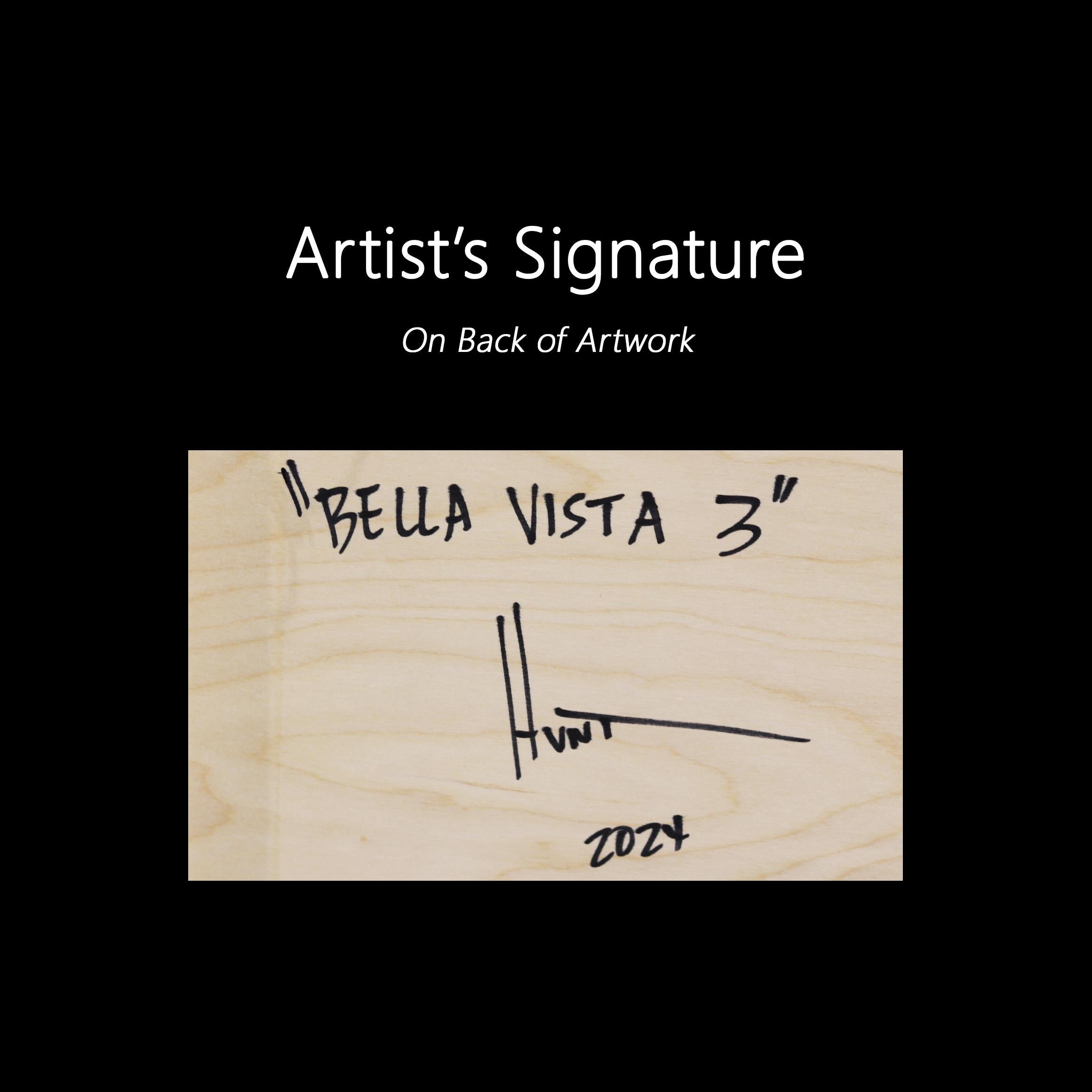 Bella Vista 3 - Opera d'arte moderna in resina a strisce colorate in acrilico in vendita 4