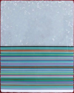 Bella Vista - Modern Geometric Color Field Abstract Blue Green Resin Artwork