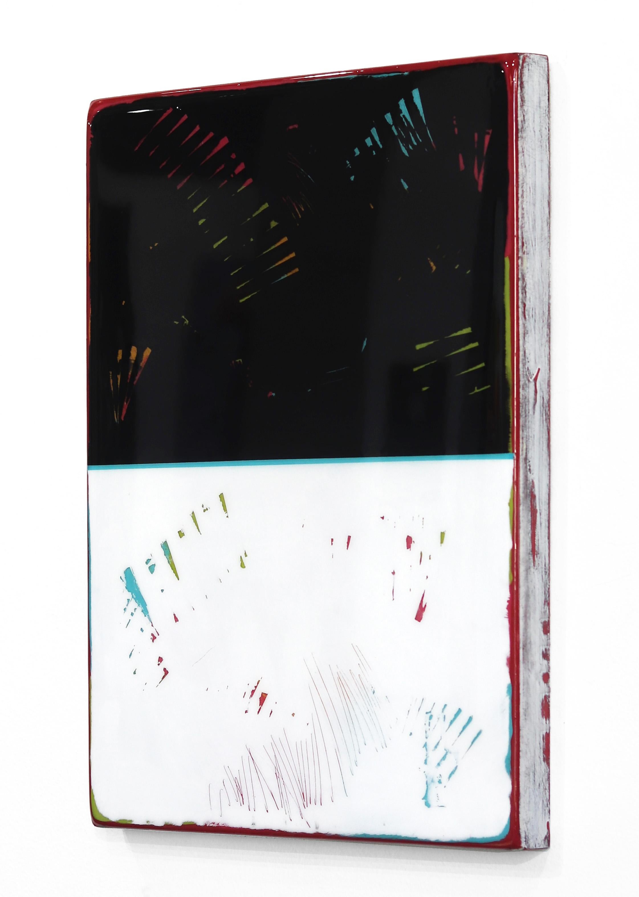 Double Vision 57 -  Opera d'arte moderna in resina - Abstract Painting Grigio di Ricky Hunt