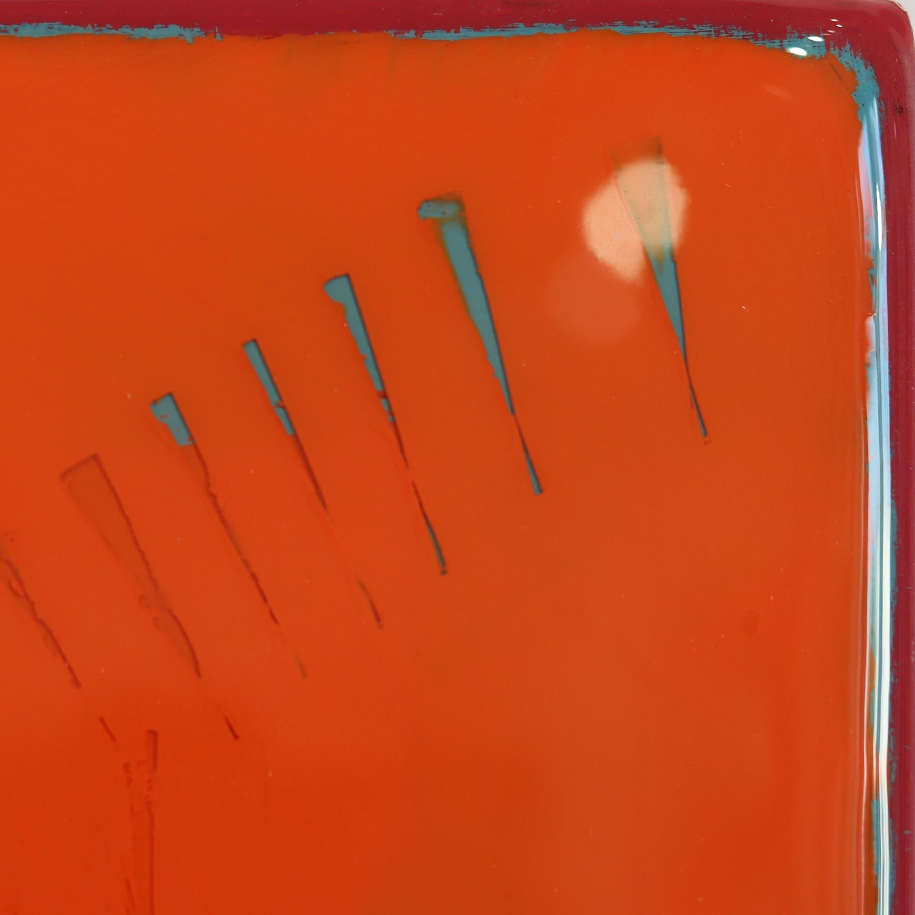 Double Vision 65 -  Opera d'arte moderna in resina arancione e rossa - Painting Moderno di Ricky Hunt