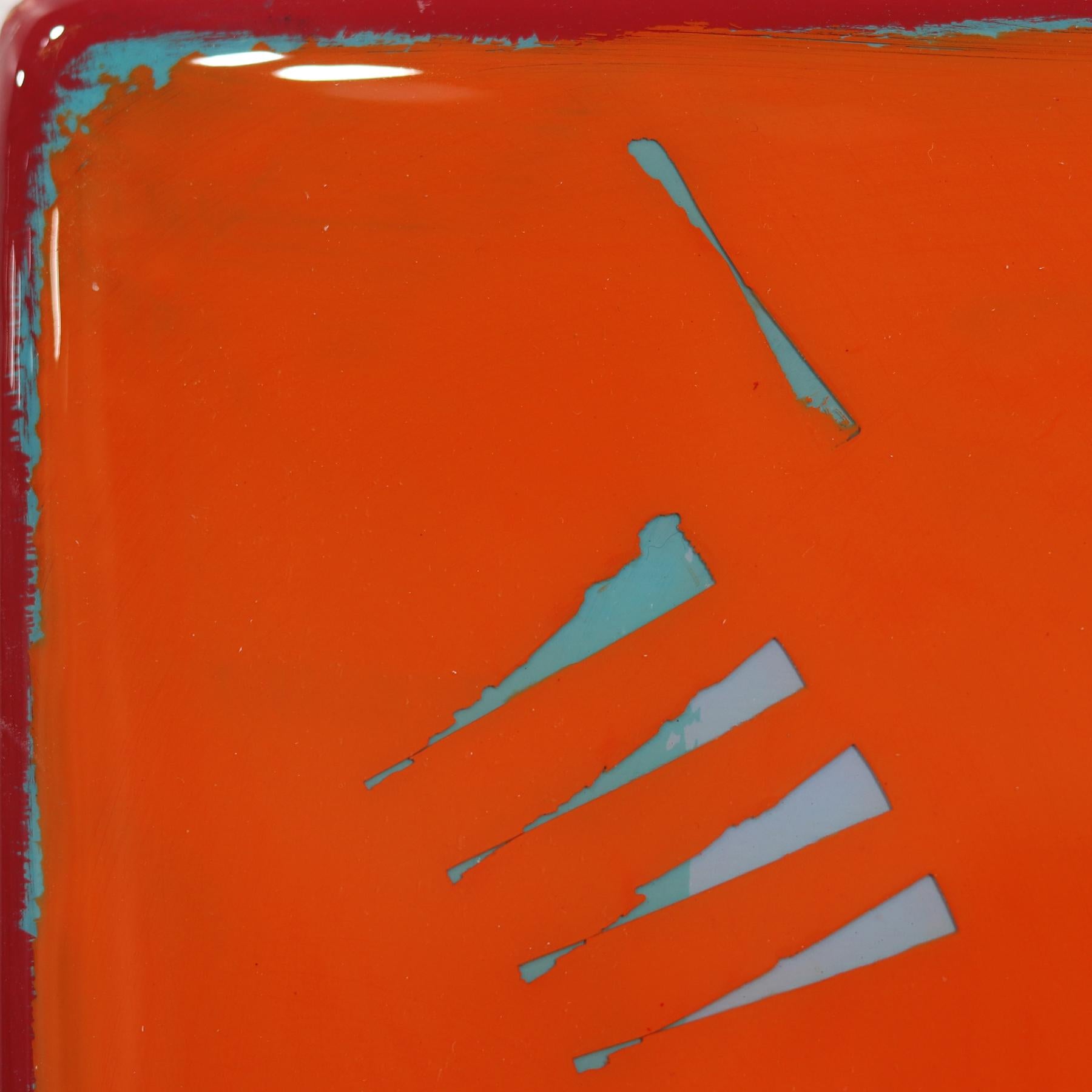 Double Vision 65 -  Modern Orange and Red Resin Artwork 2