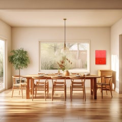 Double Vision 70 - Modern Shiny Resin Minimalist Vibrant Red Abstract Artwork