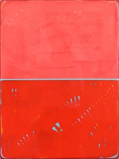 Double Vision 70 - Modern Shiny Resin Minimalist Vibrant Red Abstract Artwork