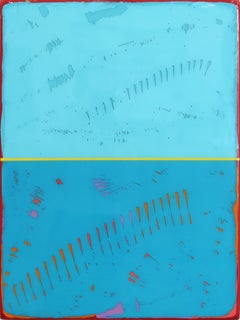 Double Vision 71 - Modern Resin Minimalist Vibrant Blue Dual Tone Abstract Art