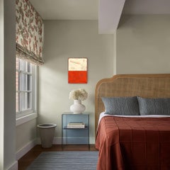 Double Vision 72 - Modern Shiny Resin Minimalist Vibrant Red Two Tone Artwork