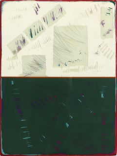 Double Vision 73 - Modern Shiny Resin Minimalist Dark Green Abstract Artwork