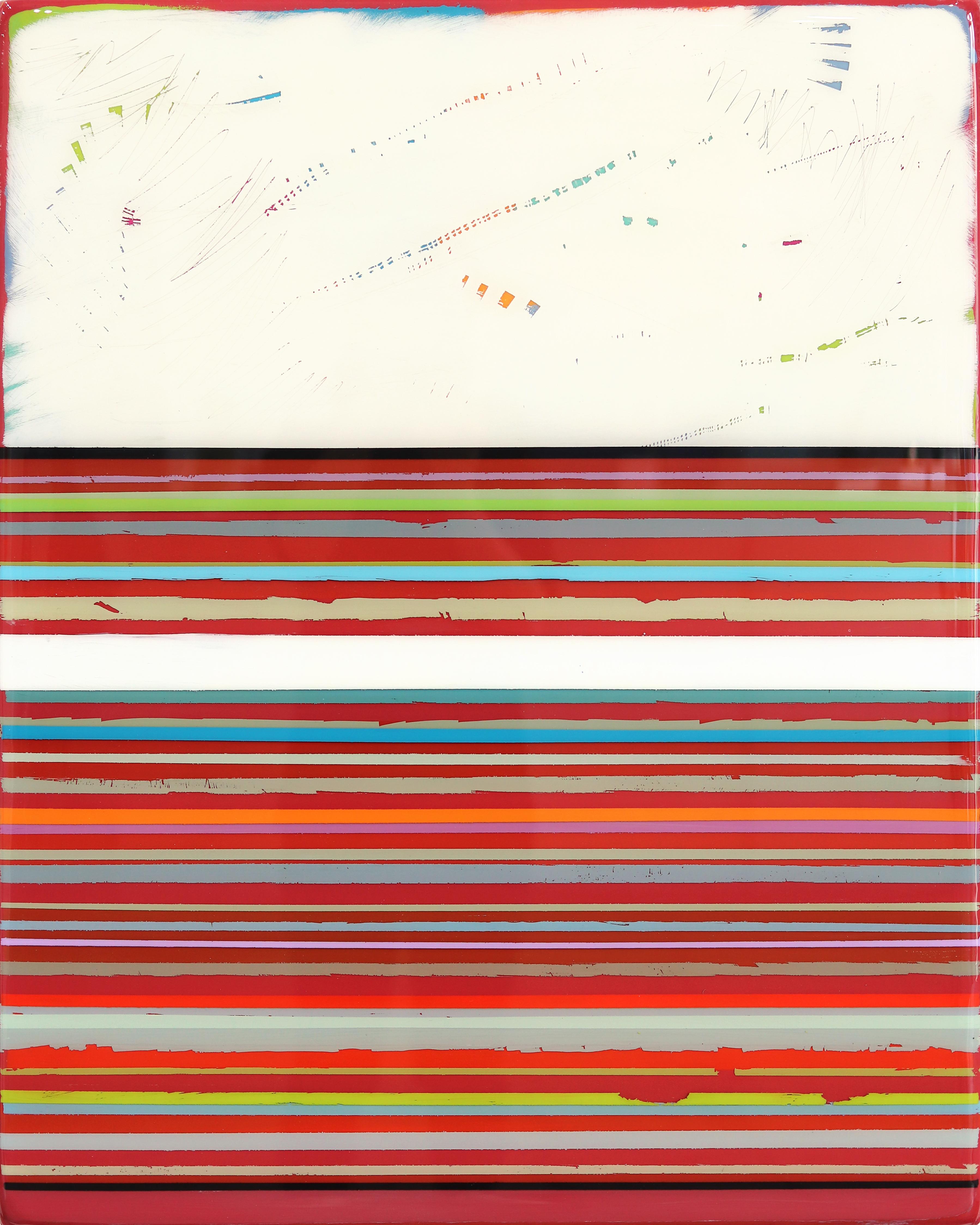 Fuego 12 - Minimalista, vibrante, colorato e a strisce, arte astratta moderna in resina acrilica