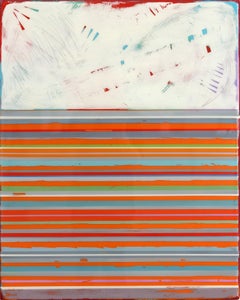 Fuego 16 - Minimalist Colorful Striped Modern Abstract Acrylic Resin Artwork