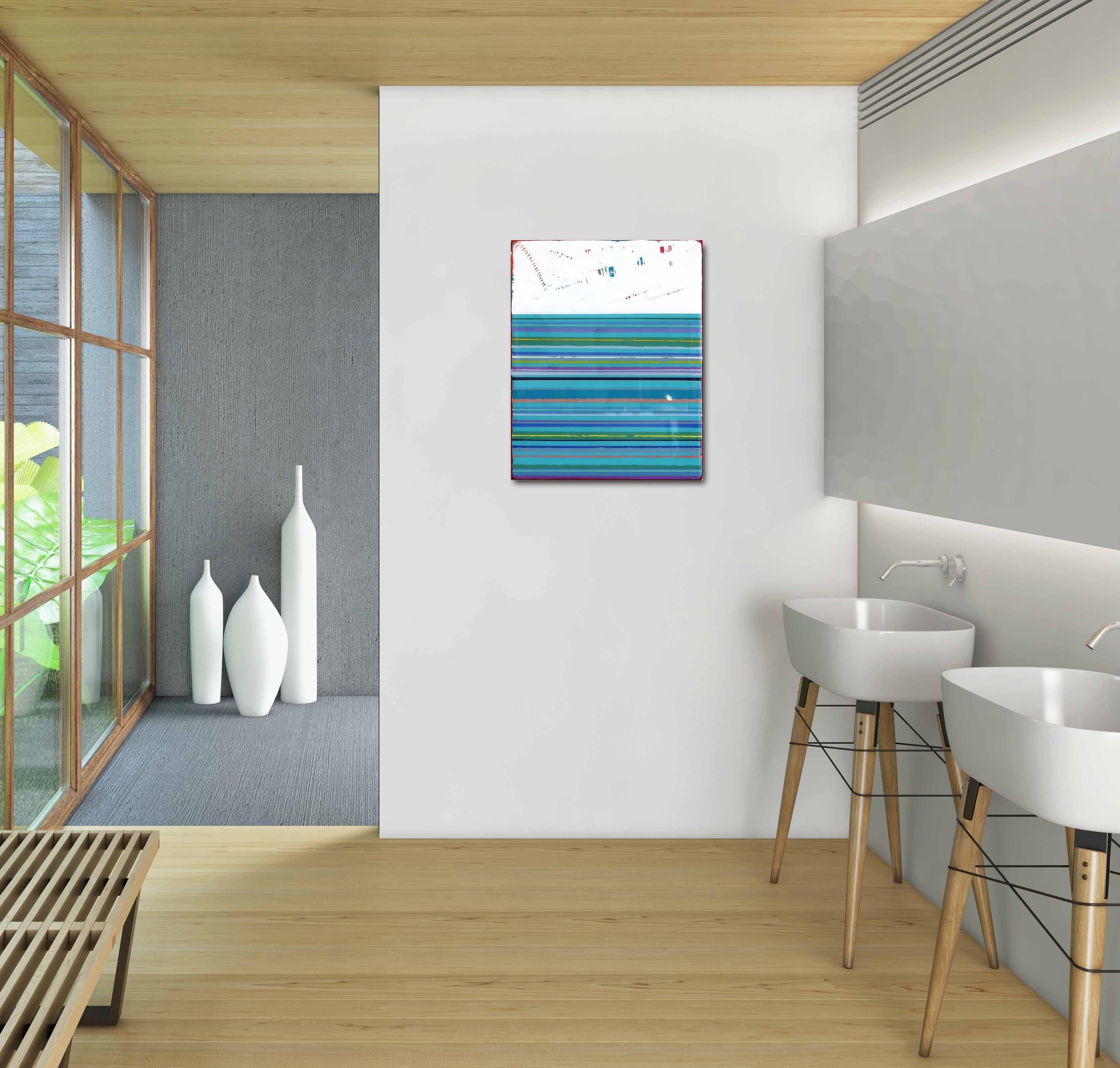 Fuego 6 - Obra de Arte Moderna de Resina Geométrica Acrílica - Painting de Ricky Hunt