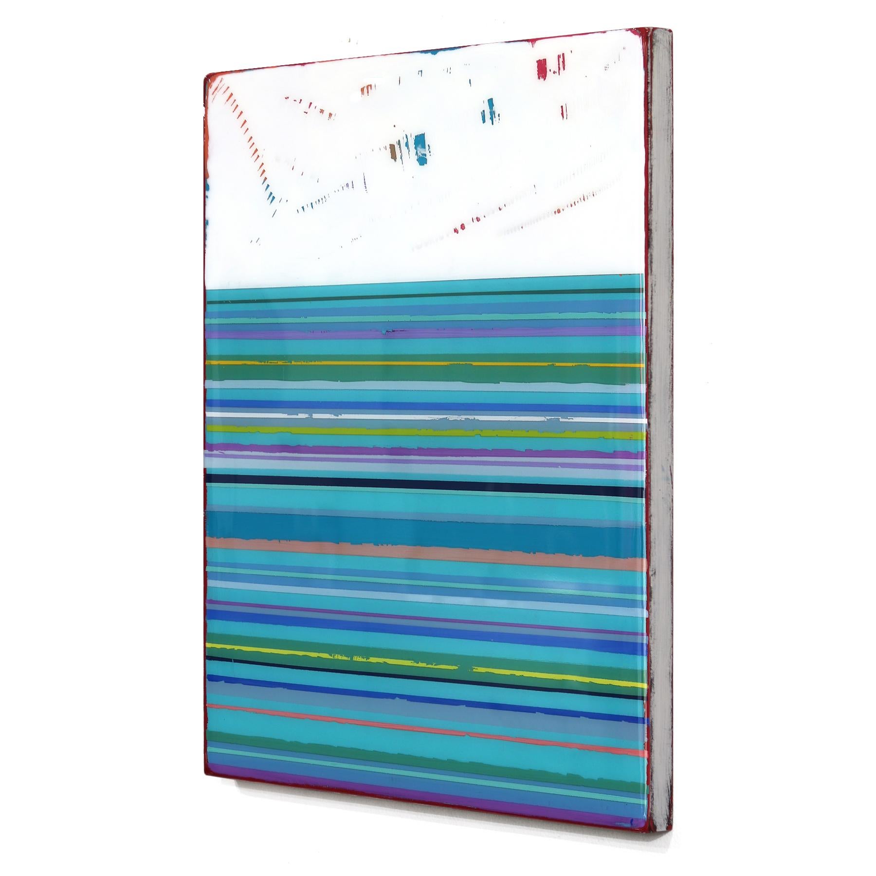 Fuego 6 - Obra de Arte Moderna de Resina Geométrica Acrílica - Abstract Painting Azul de Ricky Hunt