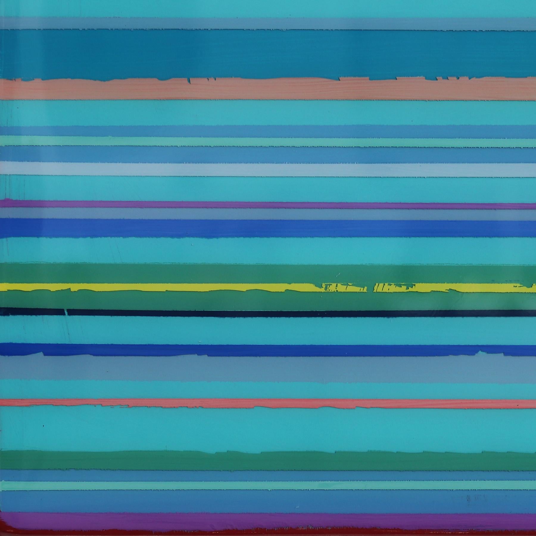 Fuego 6 - Obra de Arte Moderna de Resina Geométrica Acrílica en venta 2