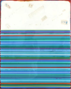 Fuego 8 - Resina Moderna Obra de Arte Minimalista de Rayas Azules