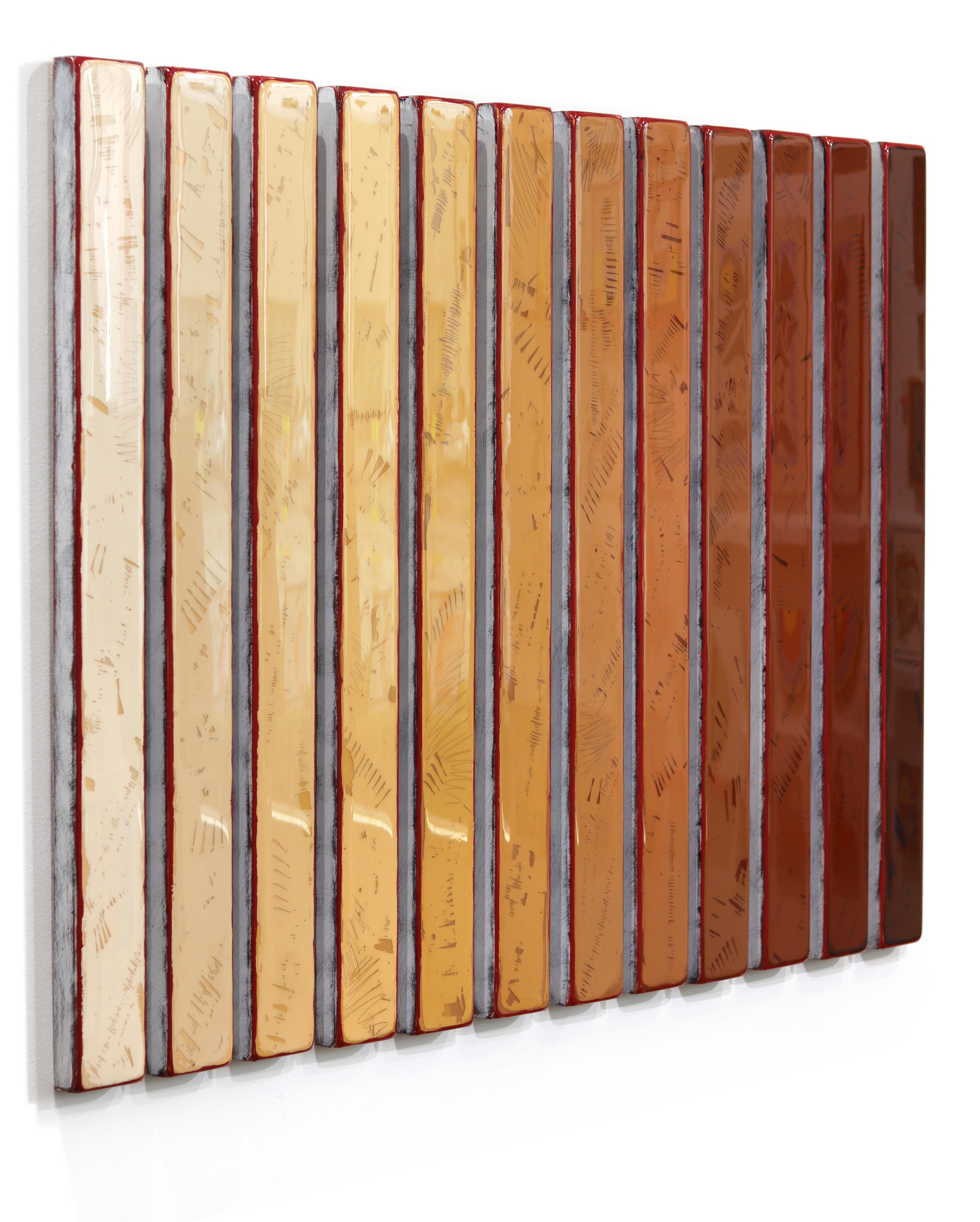 Gamut Wave 14 - Large Original Modern Shiny Resin Minimalist Brown Tone Artwork im Angebot 1