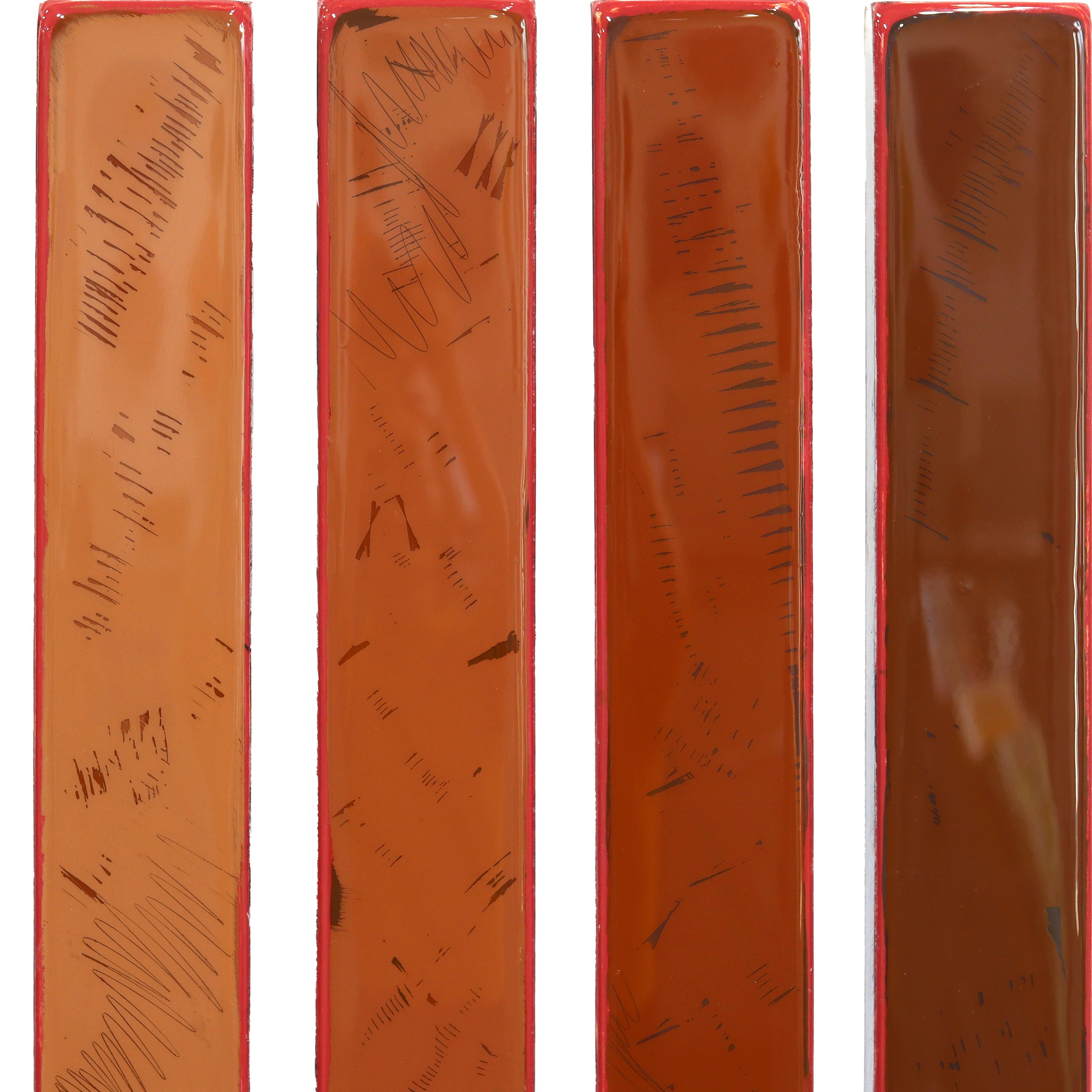 Gamut Wave 14 - Large Original Modern Shiny Resin Minimalist Brown Tone Artwork im Angebot 4