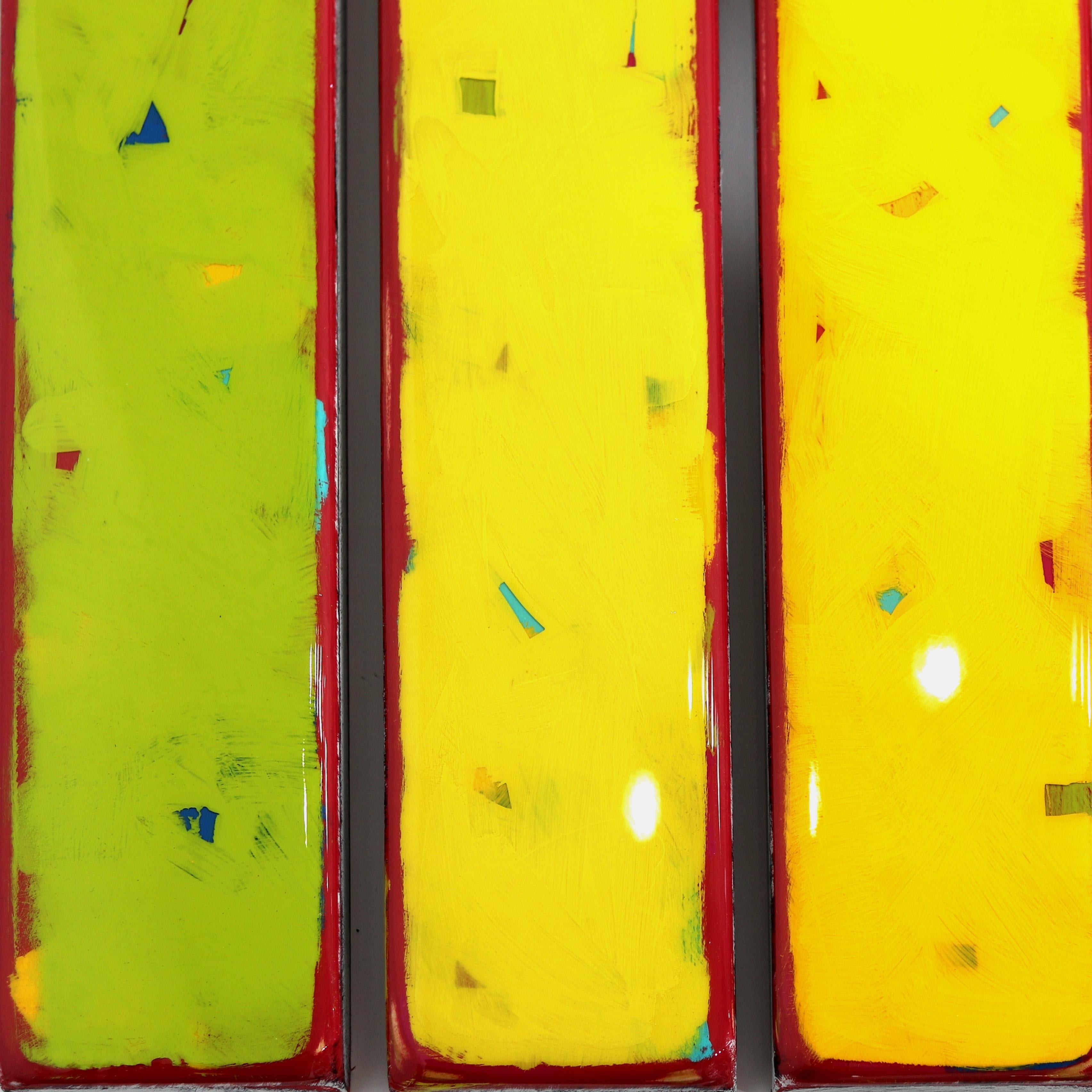Gamut Wave 5 - Rainbow Multi-Panel Minimalist Modern Acrylic and Resin Artwork For Sale 5