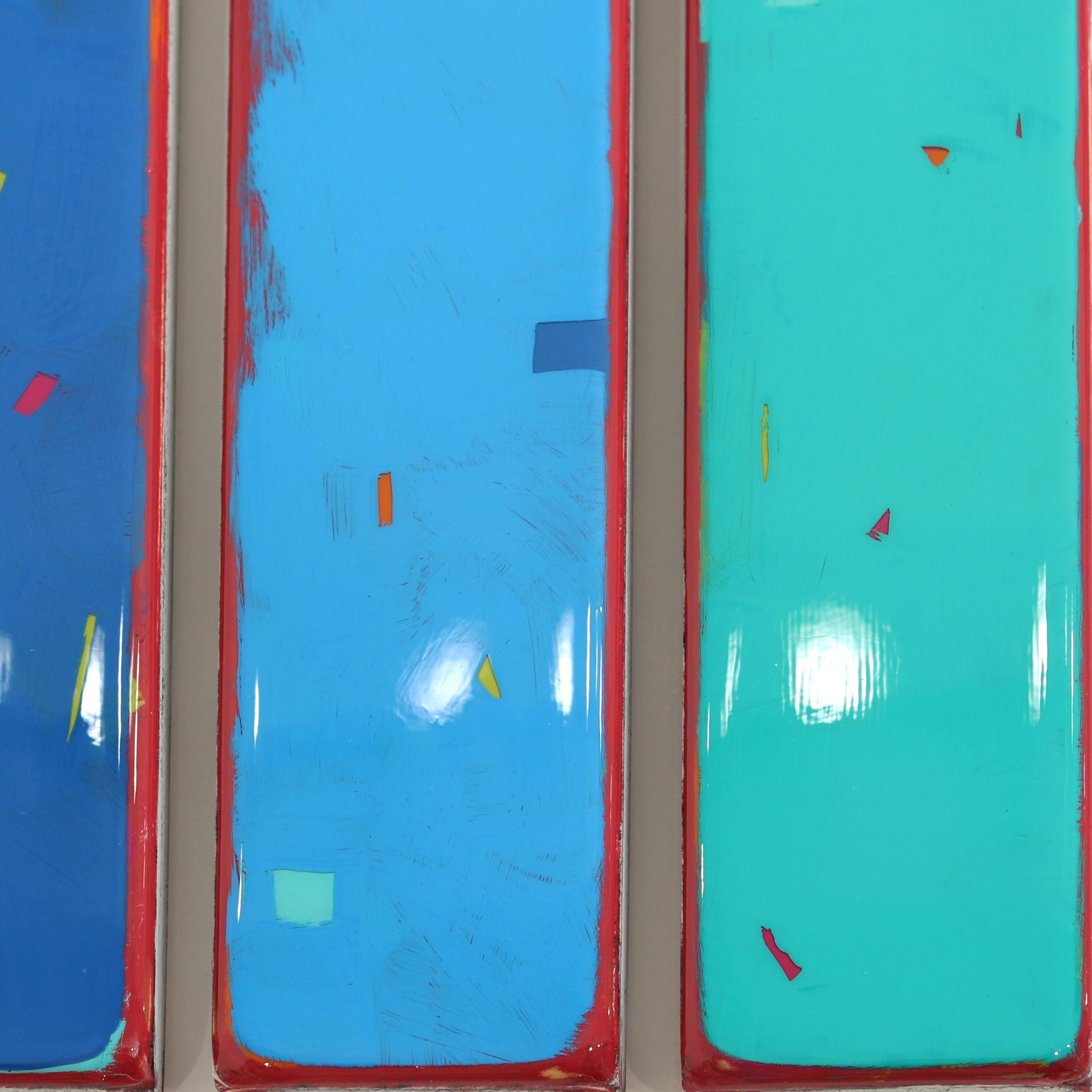 Gamut Wave 5 - Rainbow Multi-Panel Minimalist Modern Acrylic and Resin Artwork For Sale 6