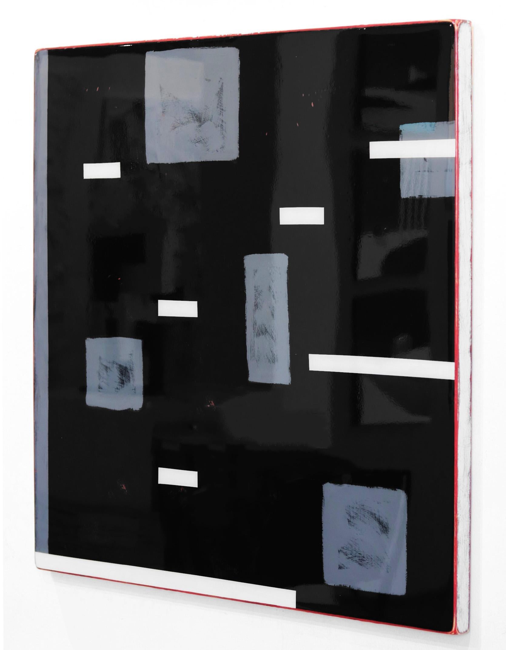 In The Mix 2 - Monochromatic Minimalist Modern Resin Artwork For Sale 2