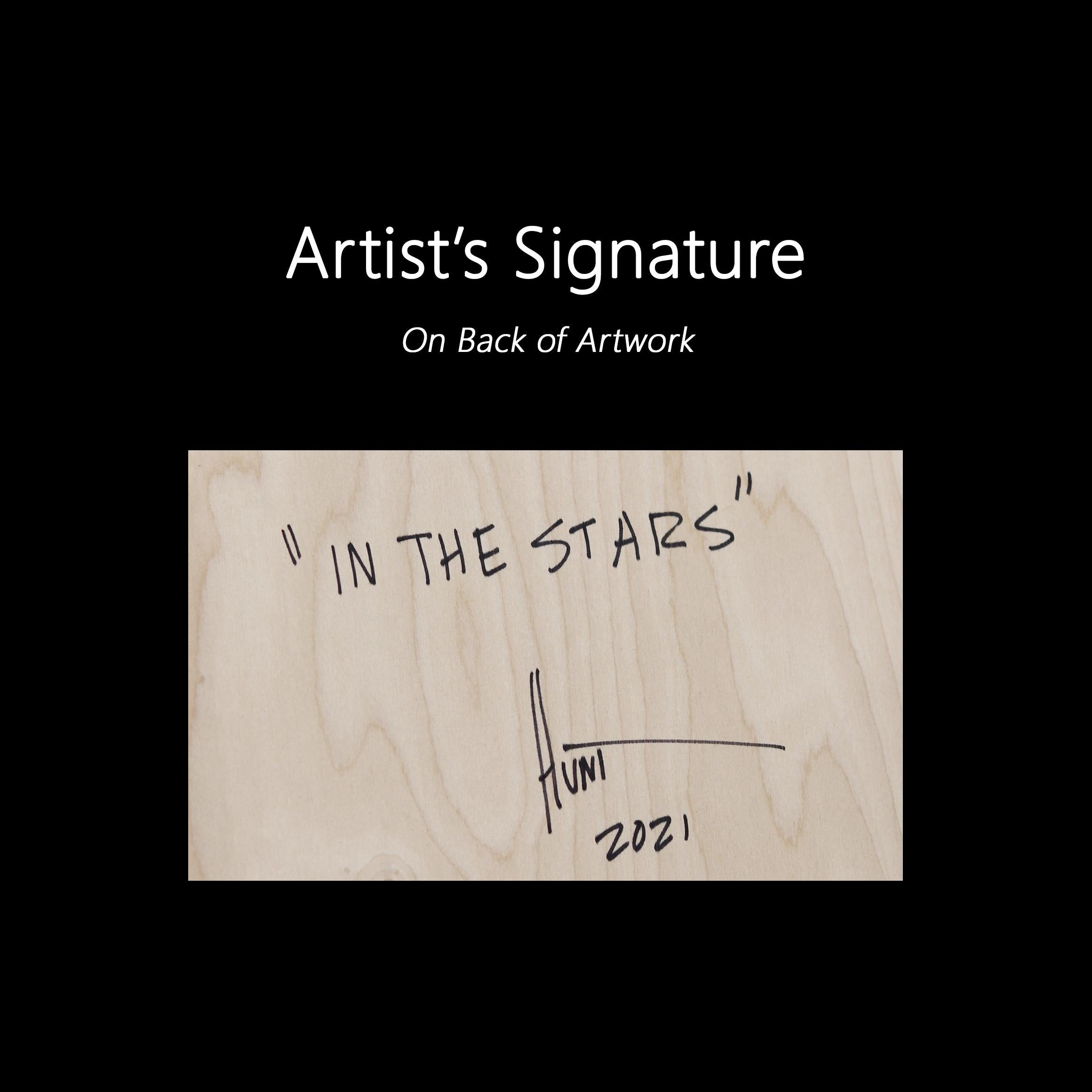 In The Stars - Opera d'arte moderna in resina acrilica a strisce in vendita 6