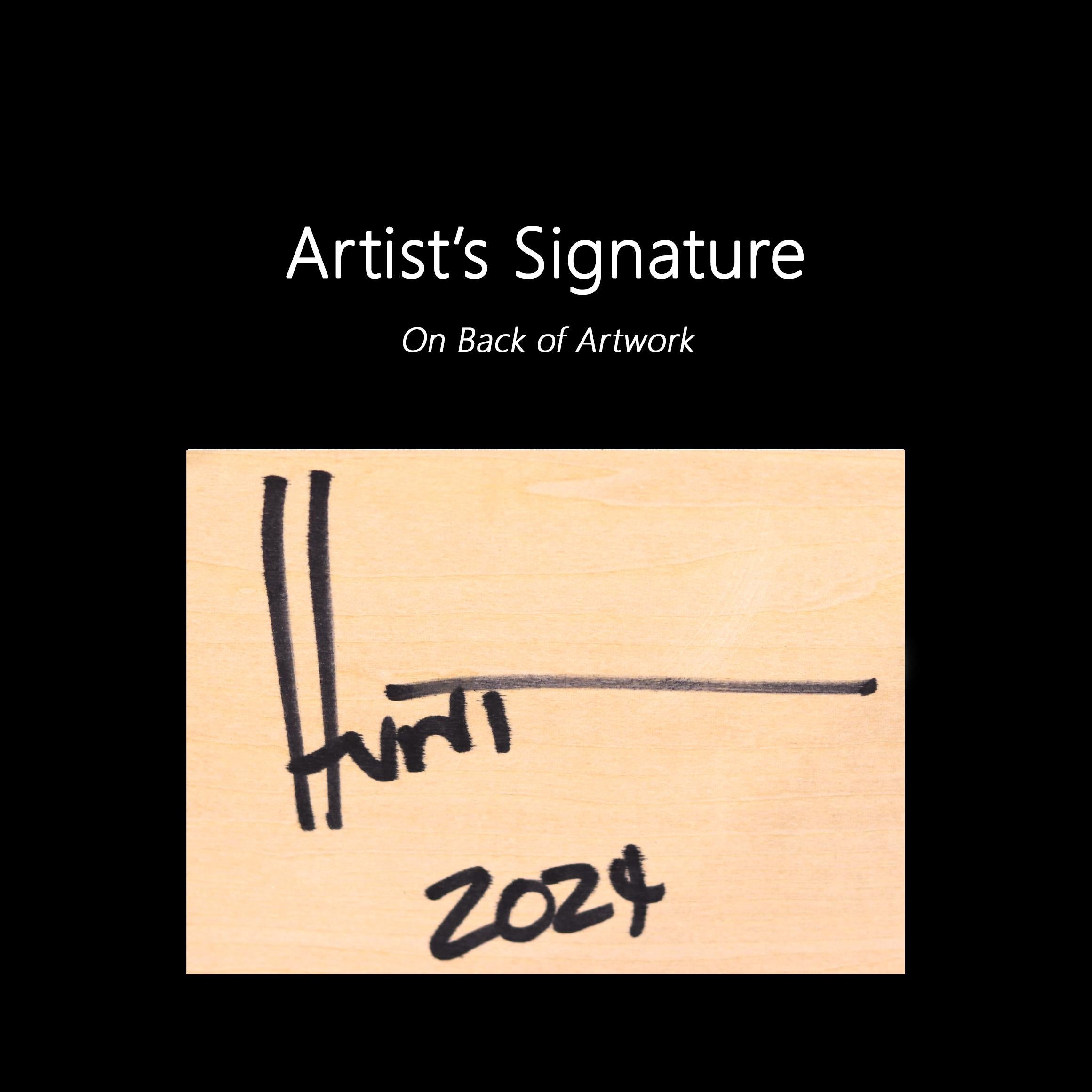 In Tune 66 - Petite œuvre d'art minimaliste moderne en résine jaune rayée en vente 6