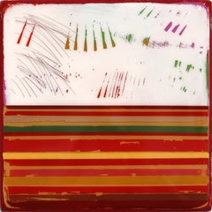 In Tune 75 - Original Contemporary Shiny Resin Minimalist Warm Tone Layered Art