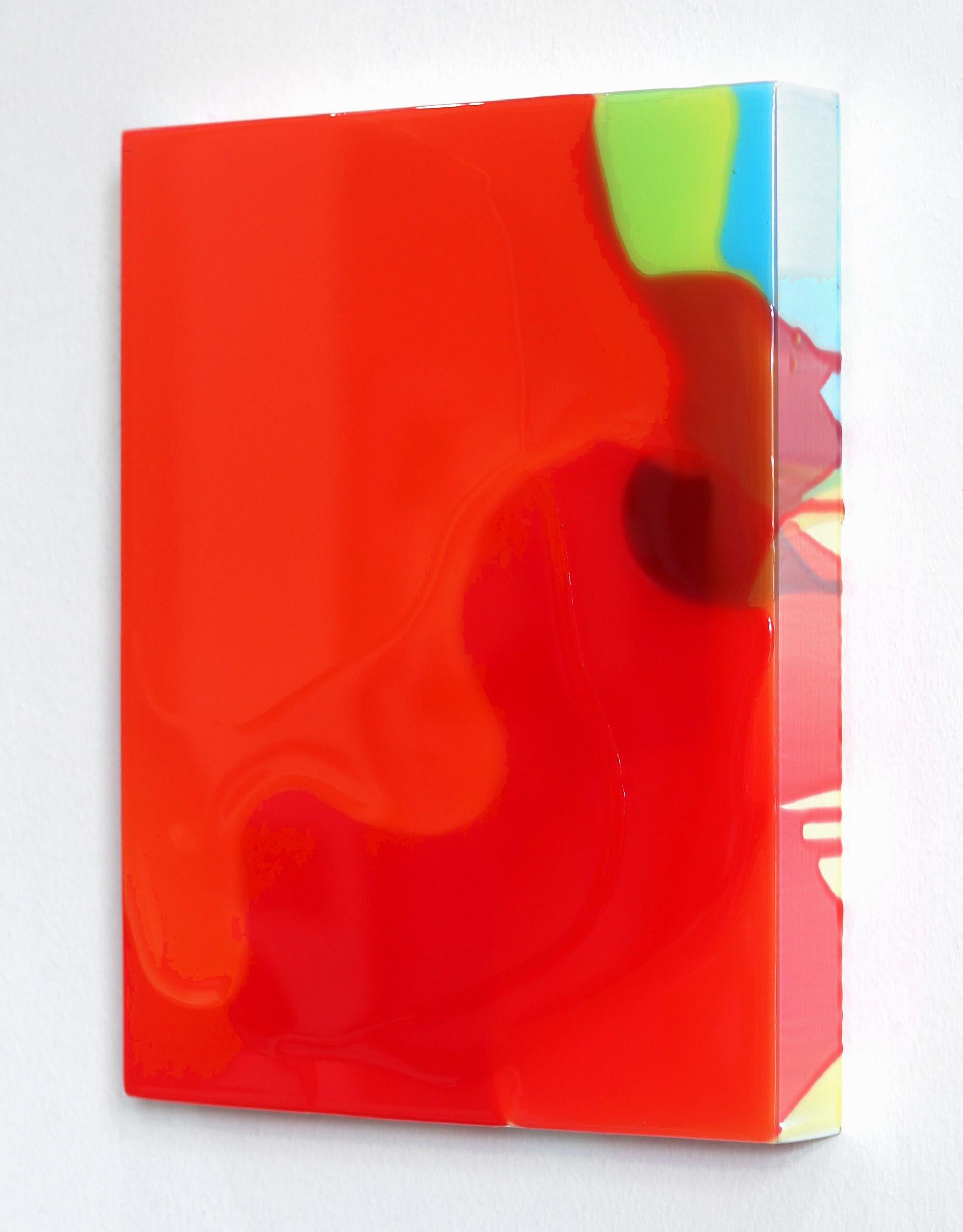 Lightning 2 - Mehrschichtiges Mulitcolor-Kunstwerk aus rotem Harz im Angebot 1