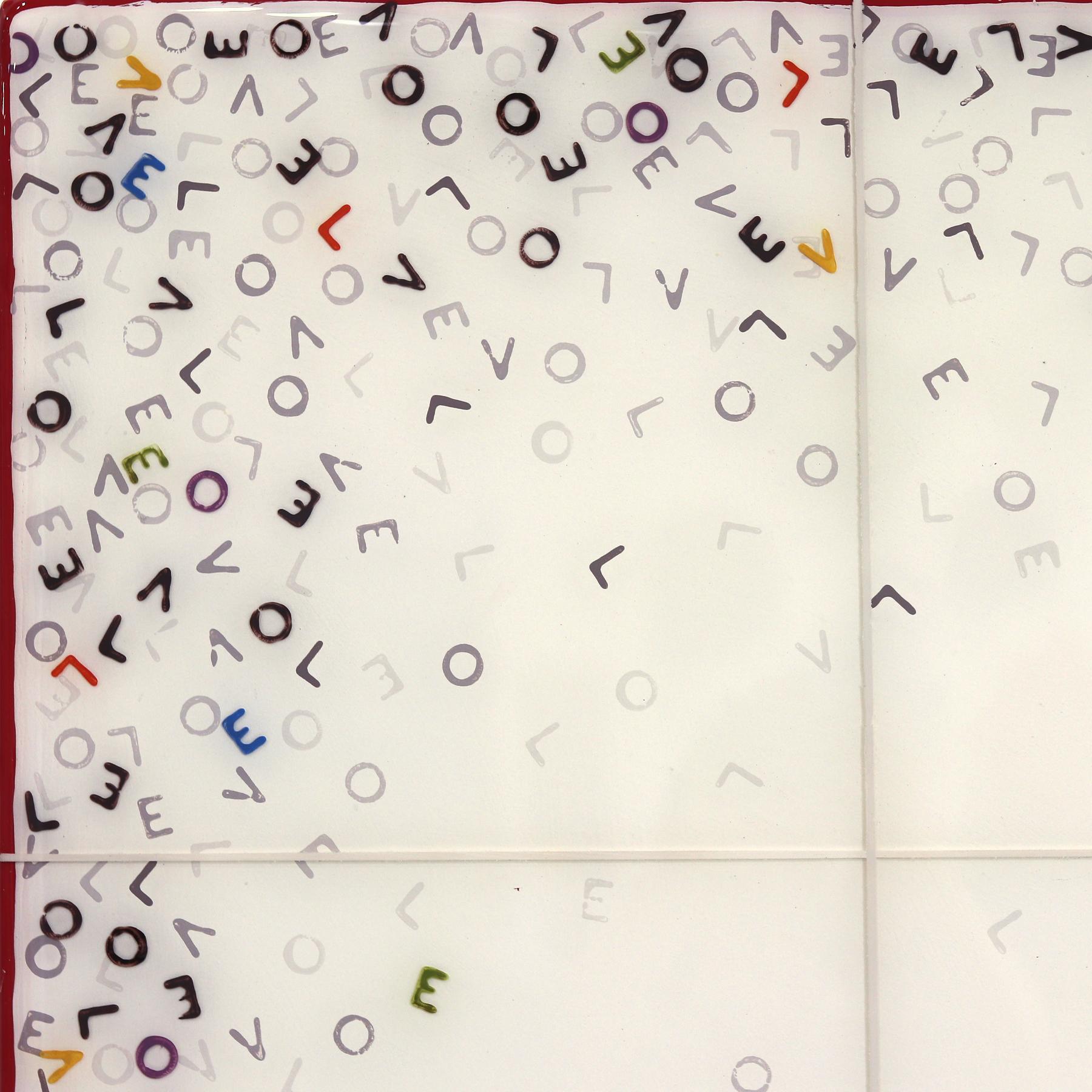 Love Letters 11 - Résine moderne minimaliste 'Love' Abstrait Mixed Media Artwork - Moderne Painting par Ricky Hunt