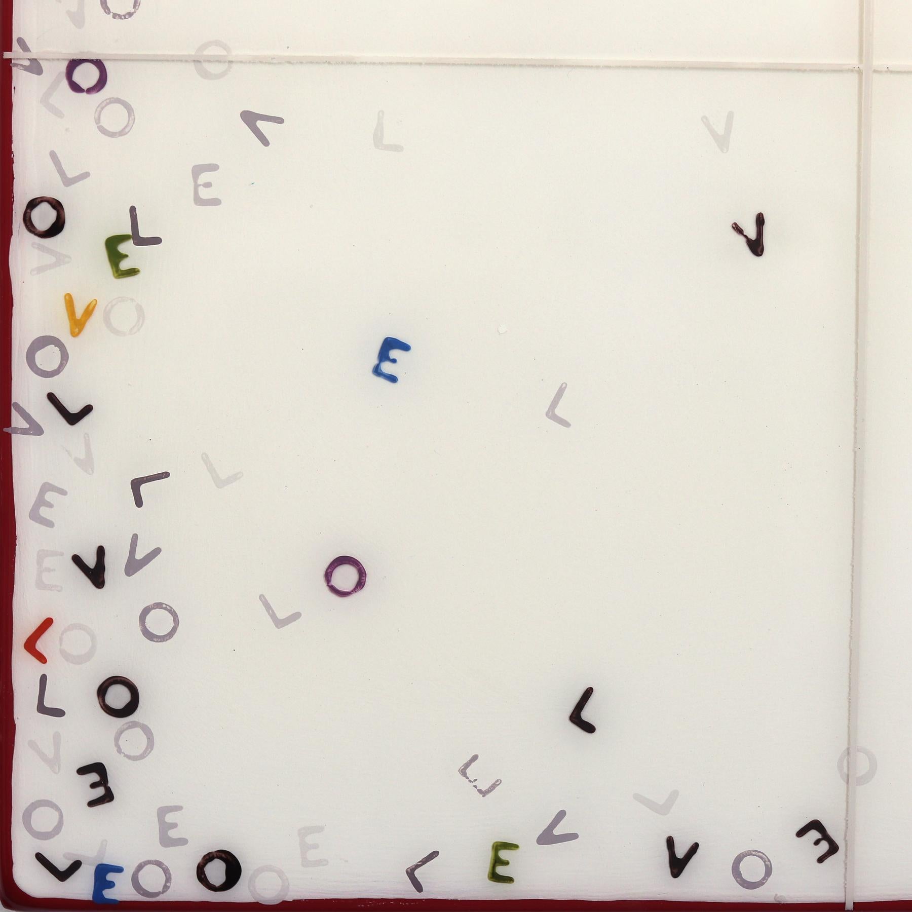 Love Letters 11 - Résine moderne minimaliste 'Love' Abstrait Mixed Media Artwork en vente 2