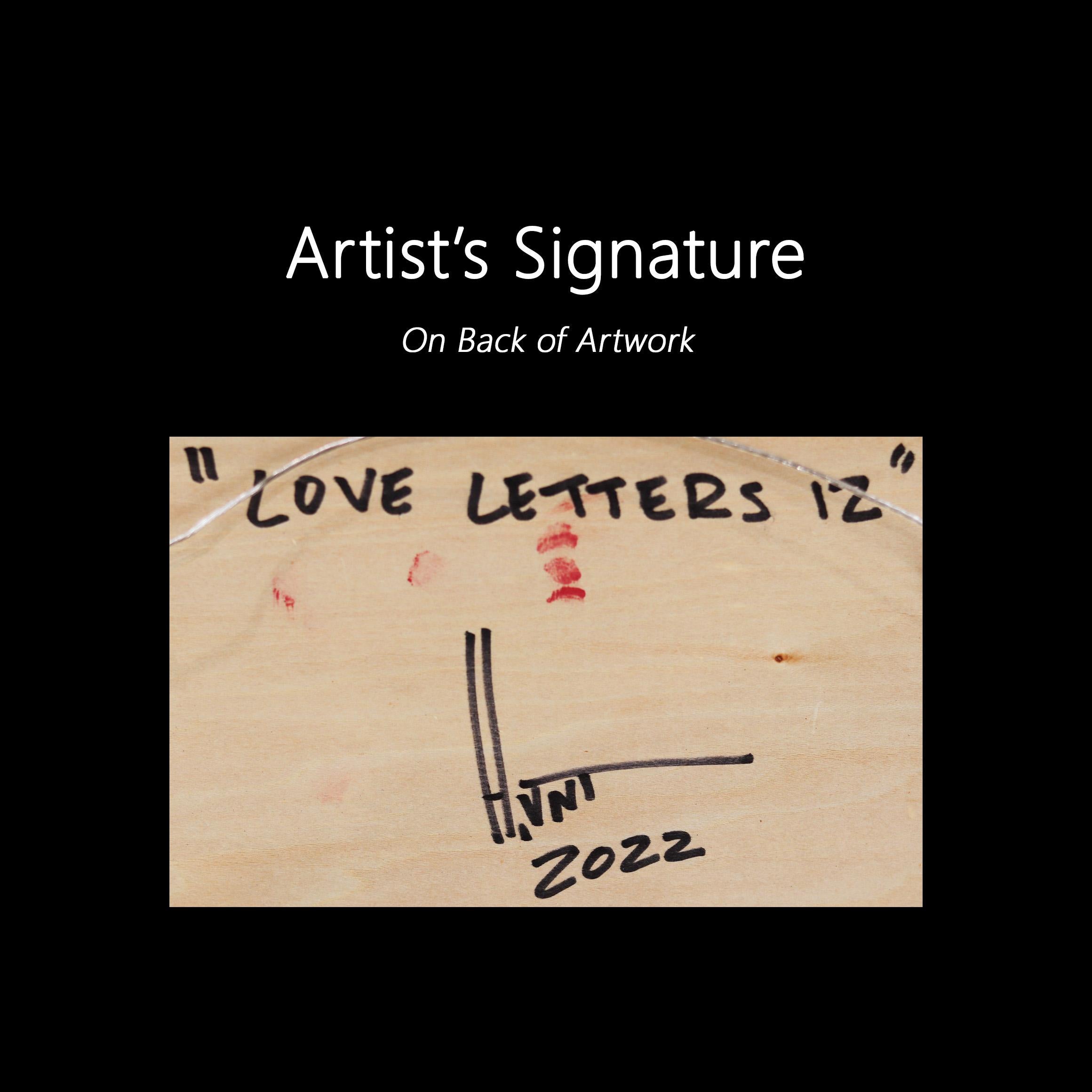 Love Letters 12 - Vibrant Acrylic Black Red Blue Lettered Resin Artwork For Sale 3