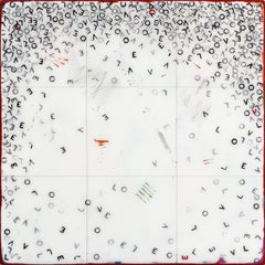 Love Letters 20 - Œuvre d'art abstraite et contemporaine, minimaliste, en résine et techniques mixtes