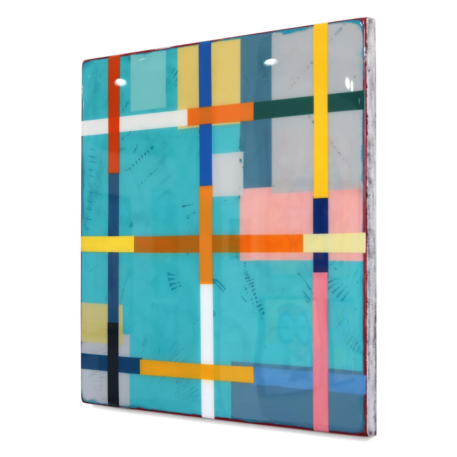 Made In The Shade 5 - Modern Resin Minimalist Multicolor Geometric Abstract Art For Sale 2