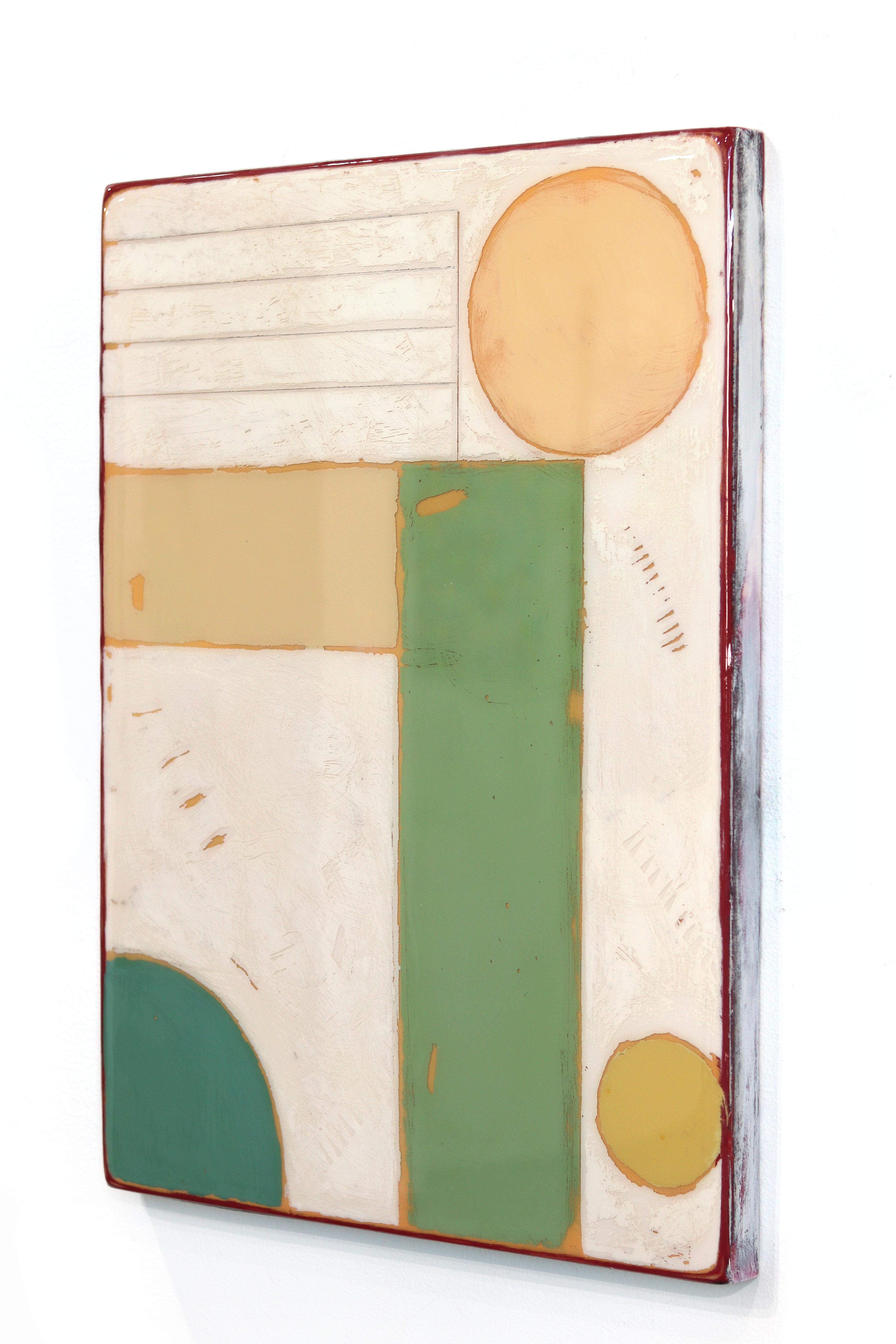 Flores de Mayo 2 - Obra de Arte Moderna de Resina Geométrica Acrílica - Abstract Painting Beige de Ricky Hunt