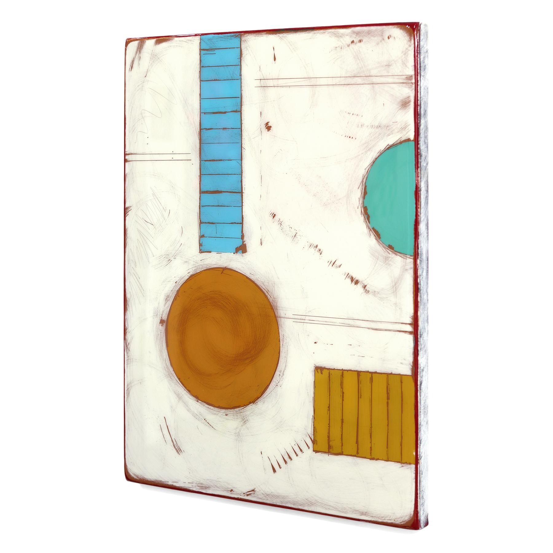 May Flowers 5 - Minimalist Modern Abstract Acrylic Geometric Resin Artwork - Gray Abstract Painting by Ricky Hunt