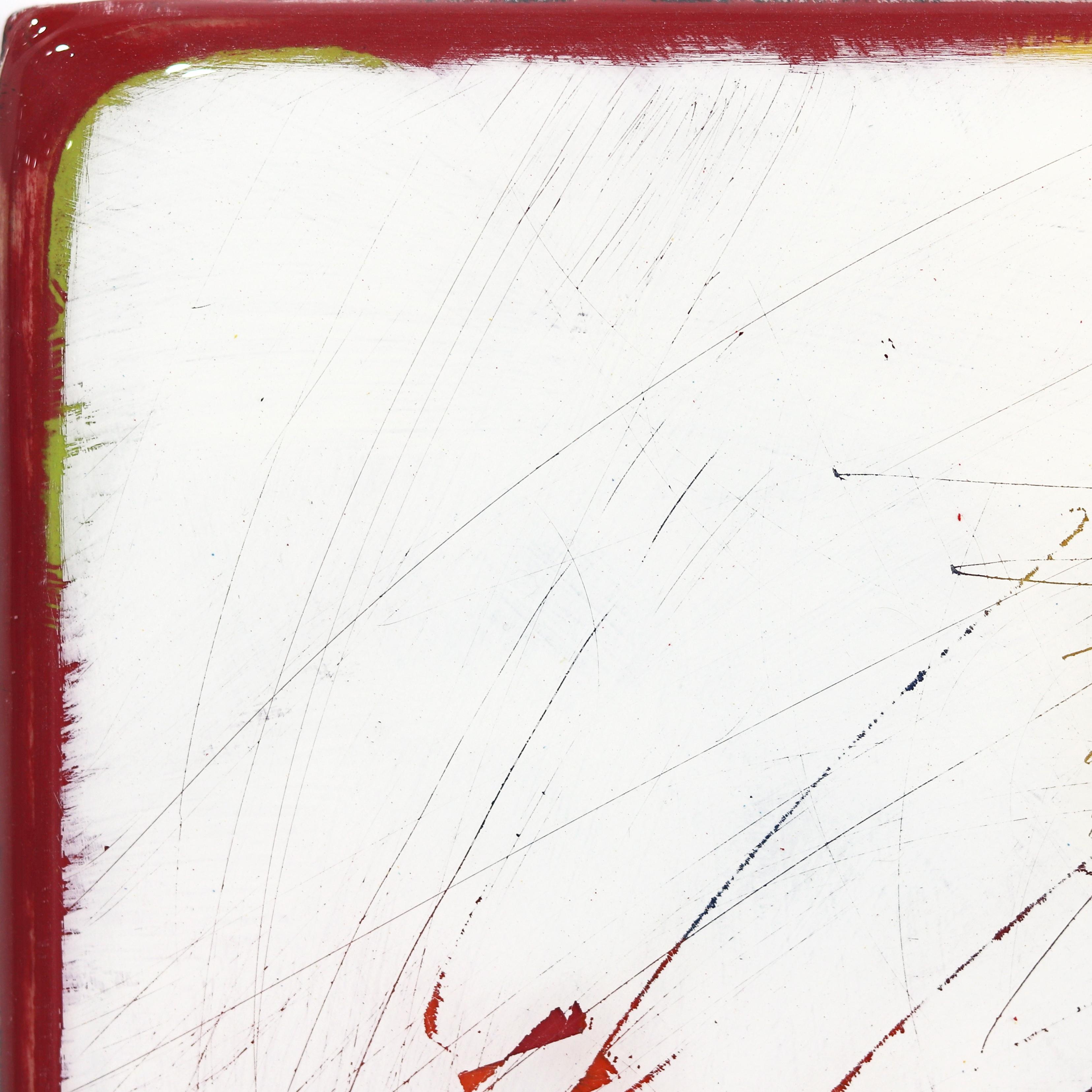 Kleine Tide-Pools 31 - Modernes minimalistisches Kunstwerk aus Acryl in Rot, Weiß, Weiß und Blau (Minimalistisch), Painting, von Ricky Hunt