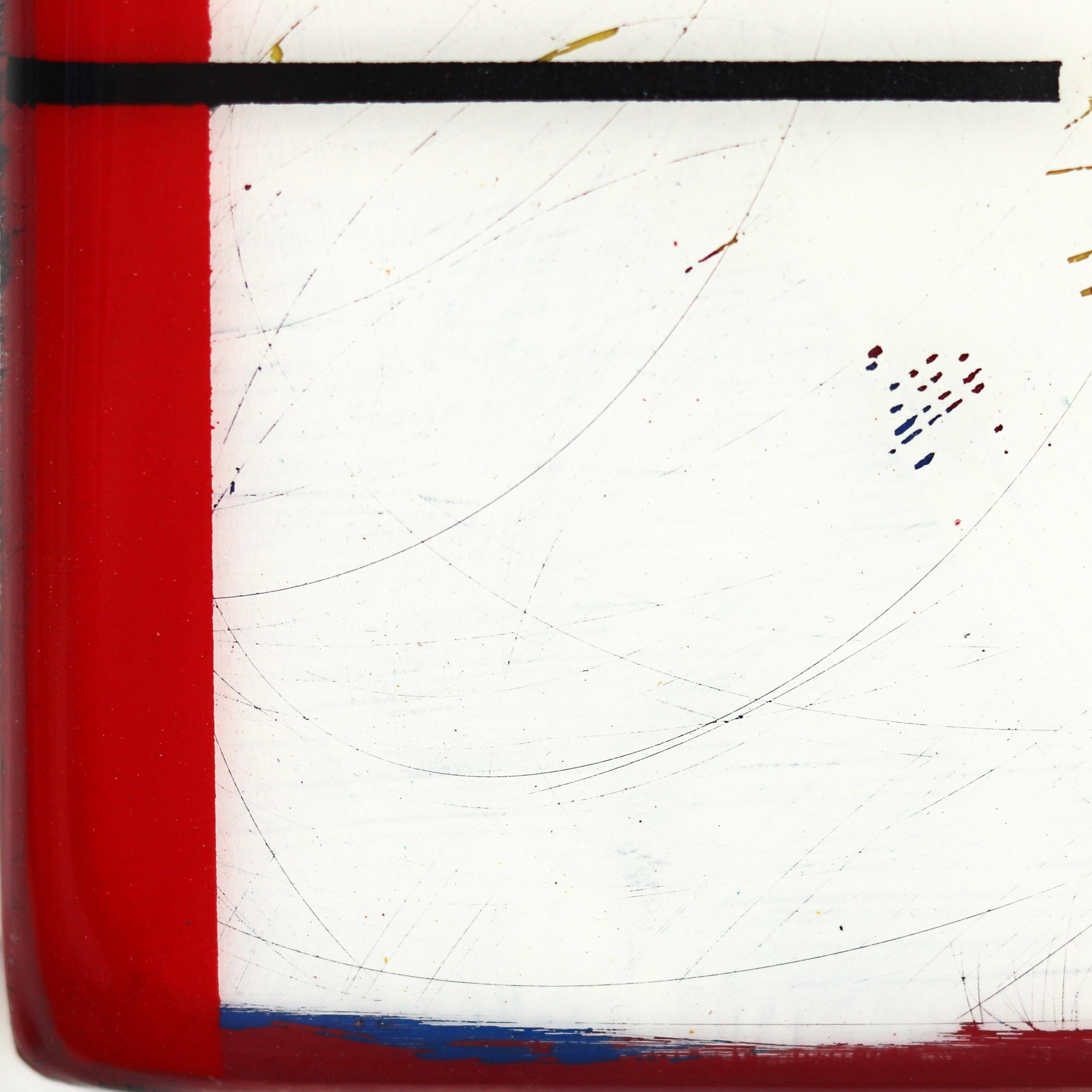 Piccole piscine di marea 31 - Moderna opera d'arte minimalista in resina rossa, bianca e blu in vendita 2