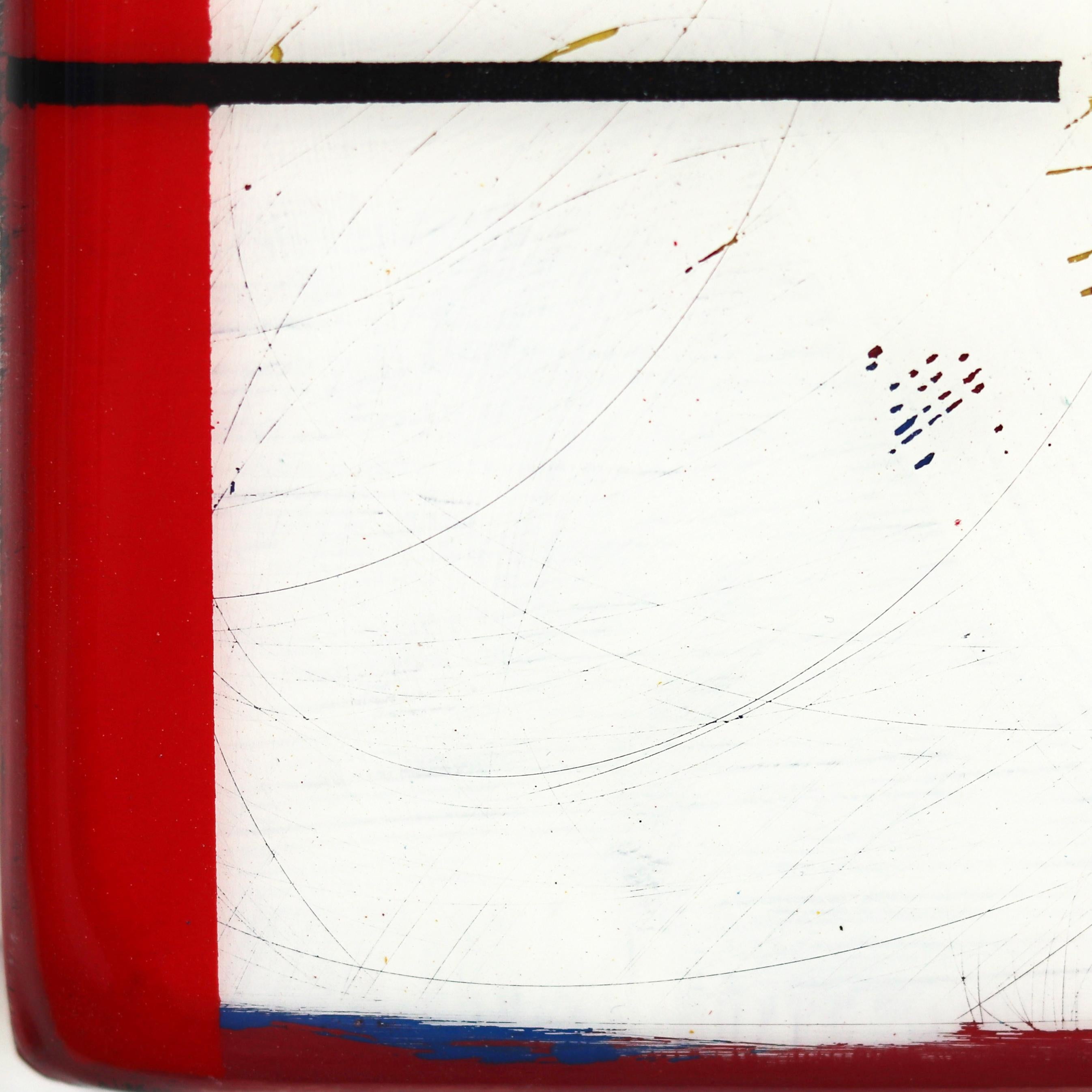 Small Tide Pools 31 - Modern Minimalist Acrylic Red White Blue Resin Artwork For Sale 4