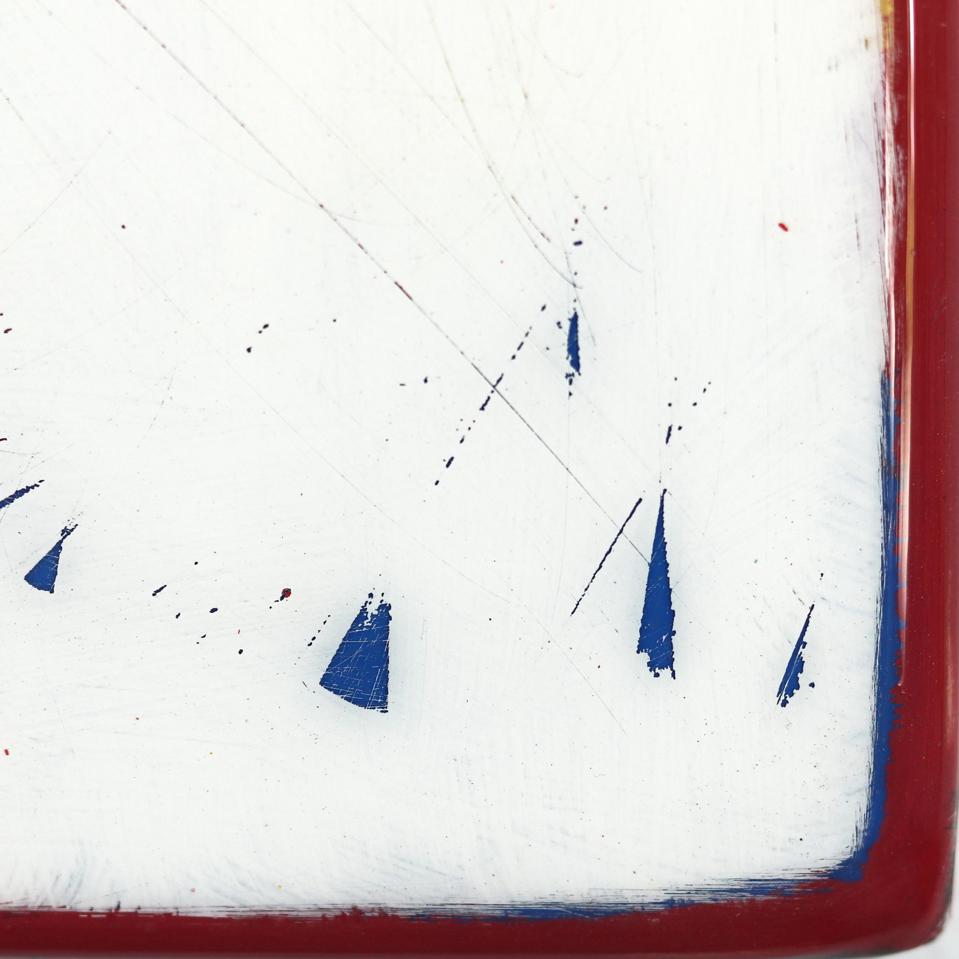 Kleine Tide-Pools 31 - Modernes minimalistisches Kunstwerk aus Acryl in Rot, Weiß, Weiß und Blau im Angebot 4